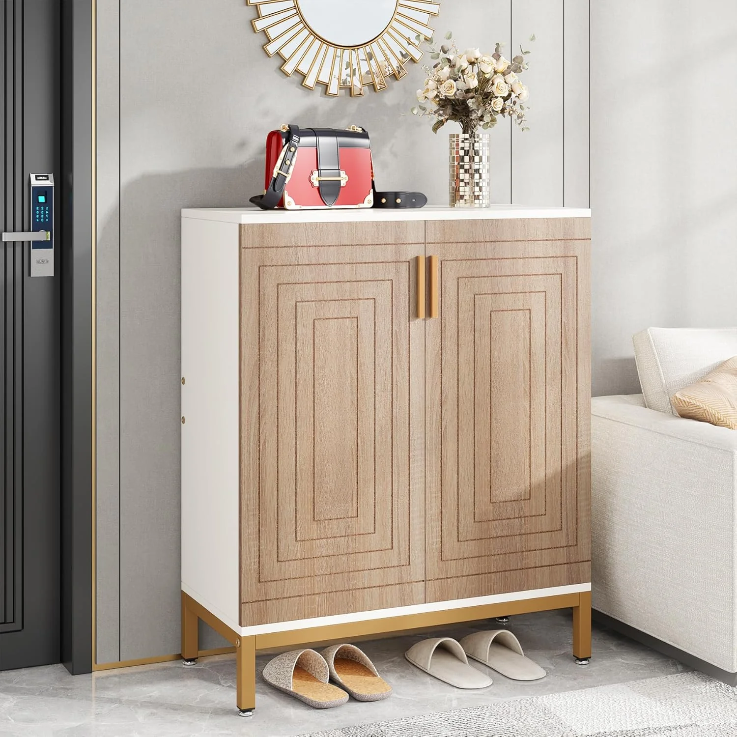 Modern 20-Pair Shoe Storage Cabinet with Doors, 6-Tier Freestanding Entryway Organizer Rack - Image 4