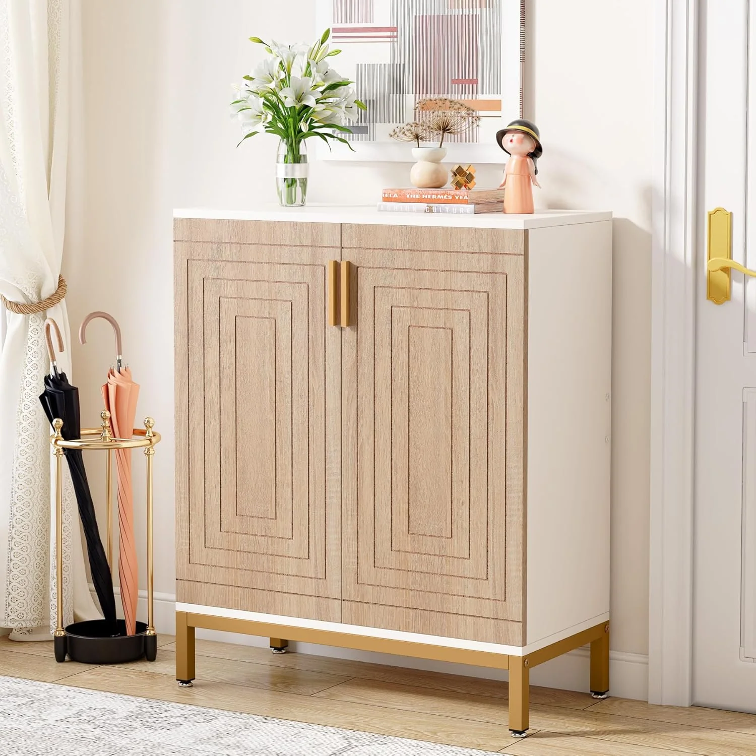Modern 20-Pair Shoe Storage Cabinet with Doors, 6-Tier Freestanding Entryway Organizer Rack - Image 8