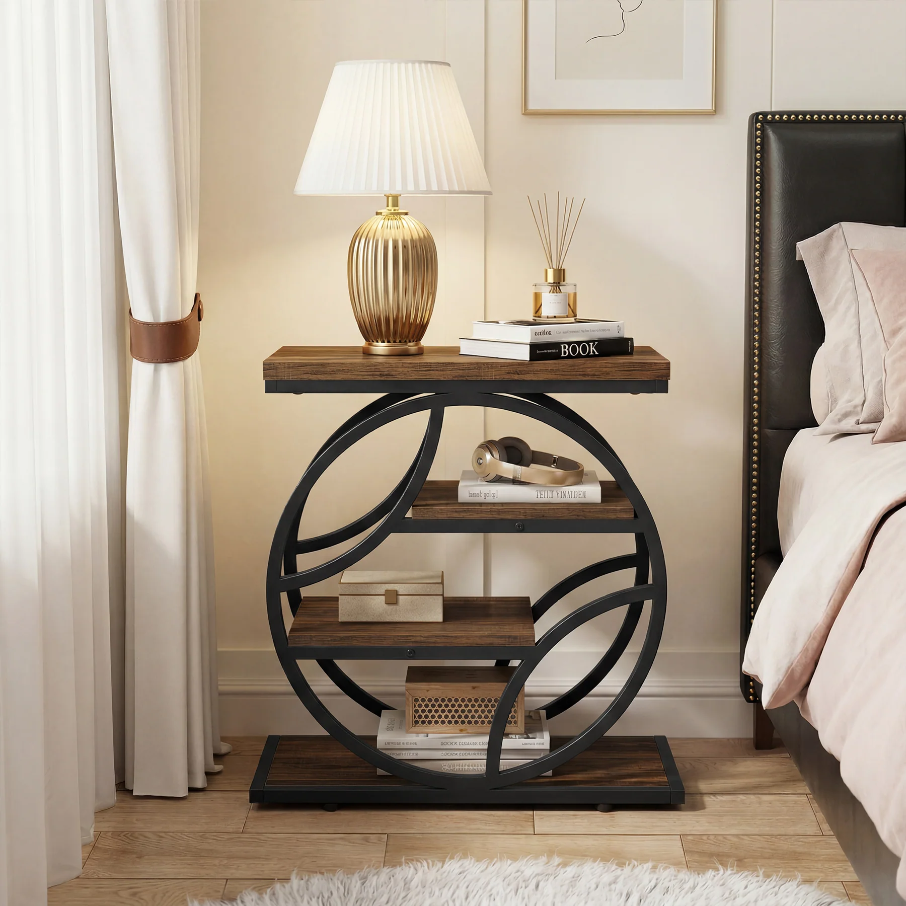 Tribesigns 25.59" Side Table, 4-Tier Narrow End Table for Living Room Bedroom - Image 5