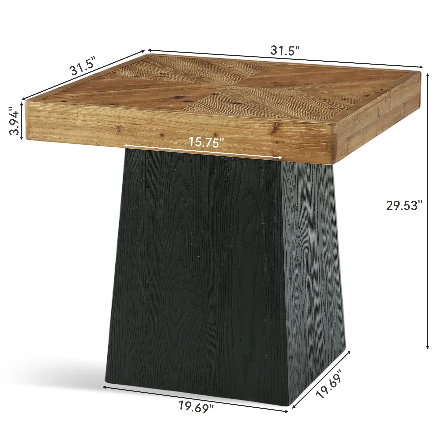 Tribesigns 31.5" Solid Wood Dining Table, Square Farmhouse Table for 2-4 - Image 2
