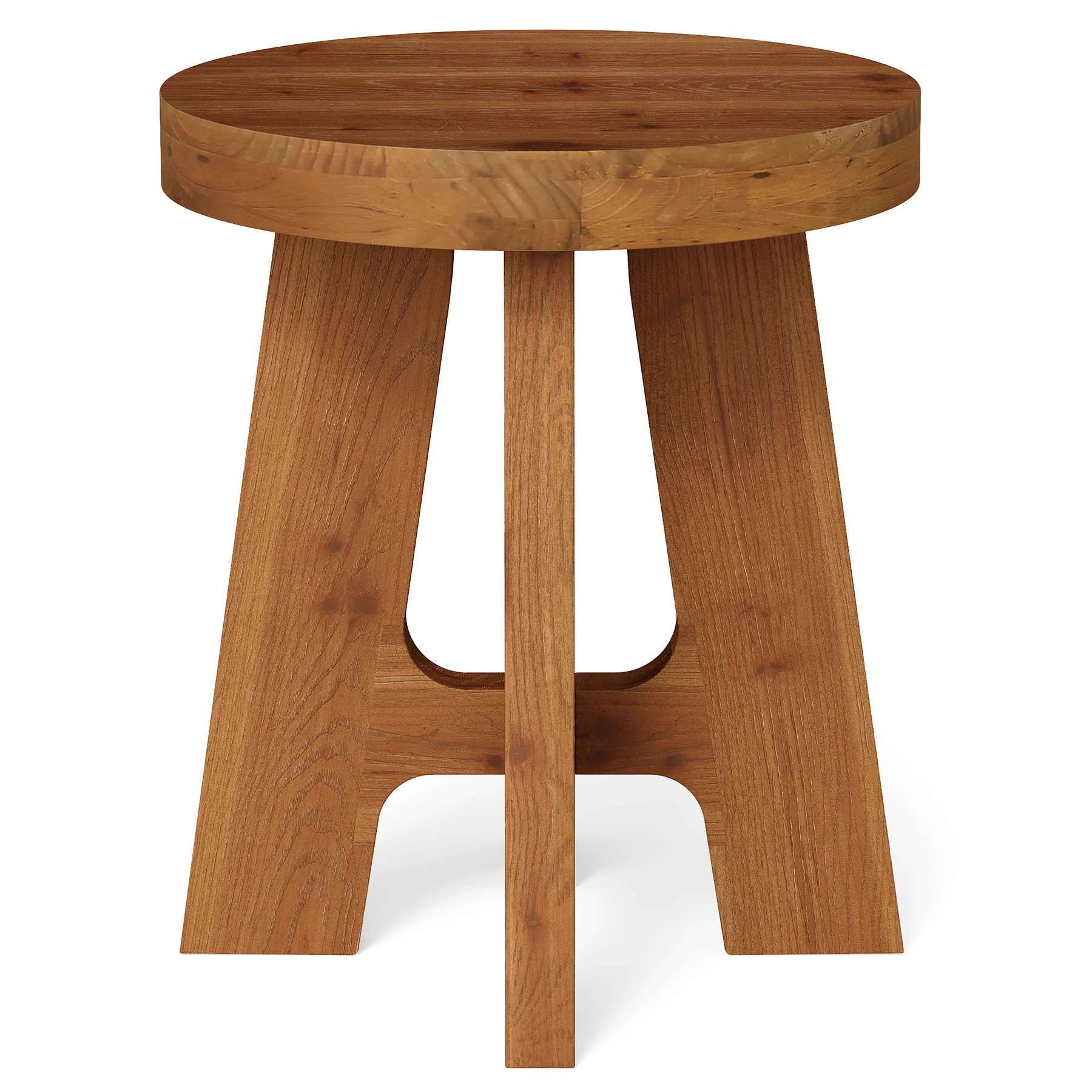 Solid Wood Round Side Table with Heavy-Duty Legs, Farmhouse End Table for Living Room - Image 10