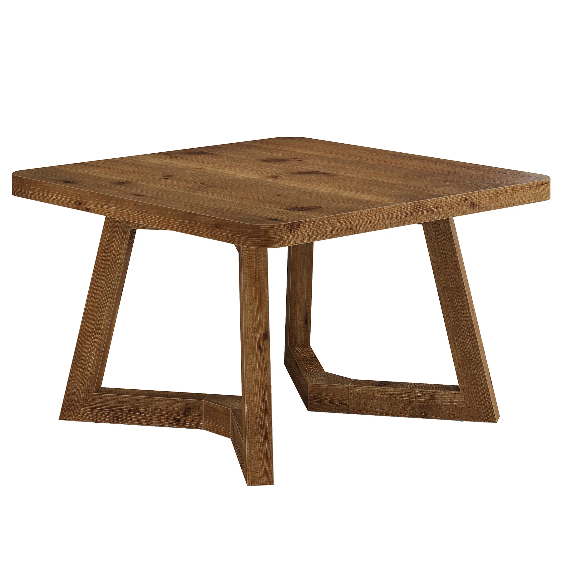 31.5 Inch Solid Wood Square Coffee Table, Farmhouse Center Table with Pedestal for Living Room - Image 13