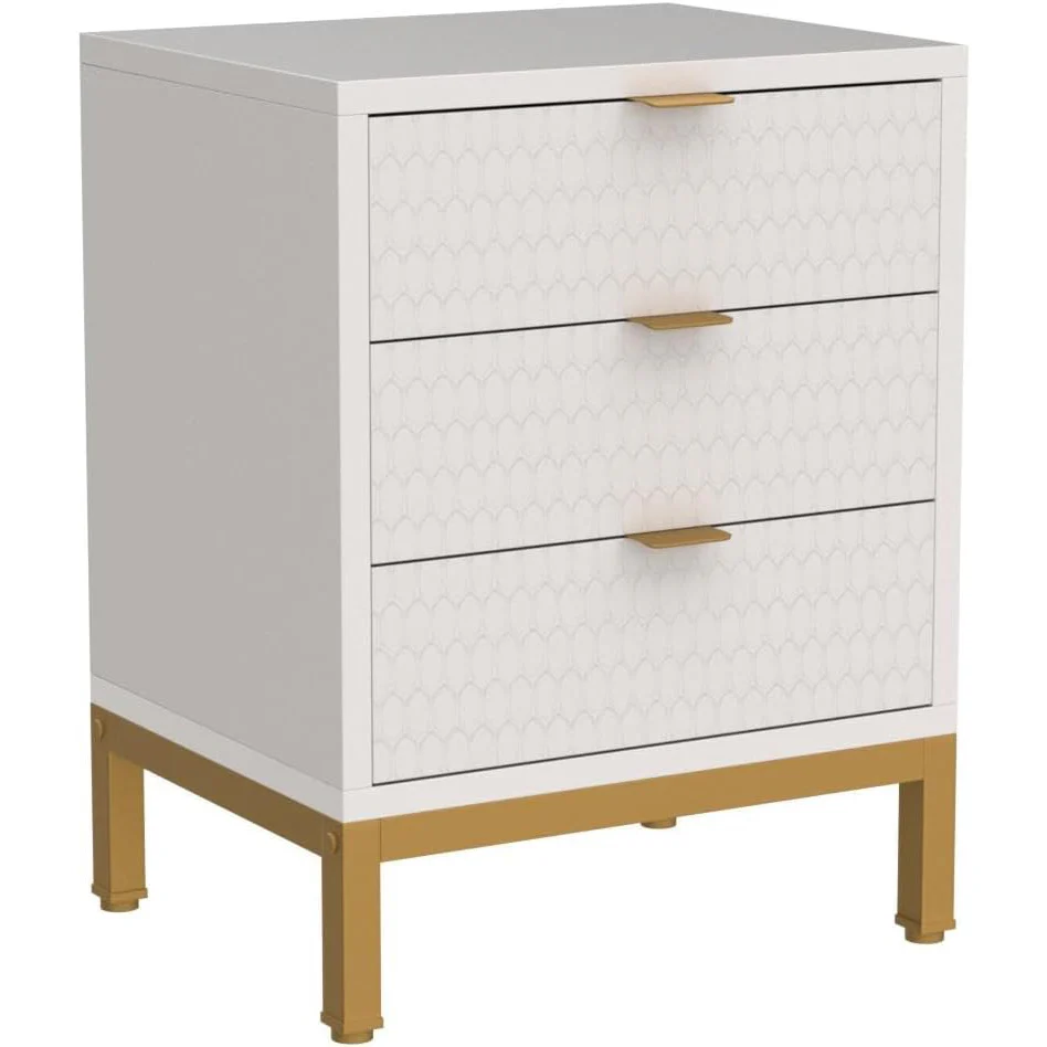 Modern Nightstand, 25.8" Tall Bedside Table with 3 Drawers - Image 9