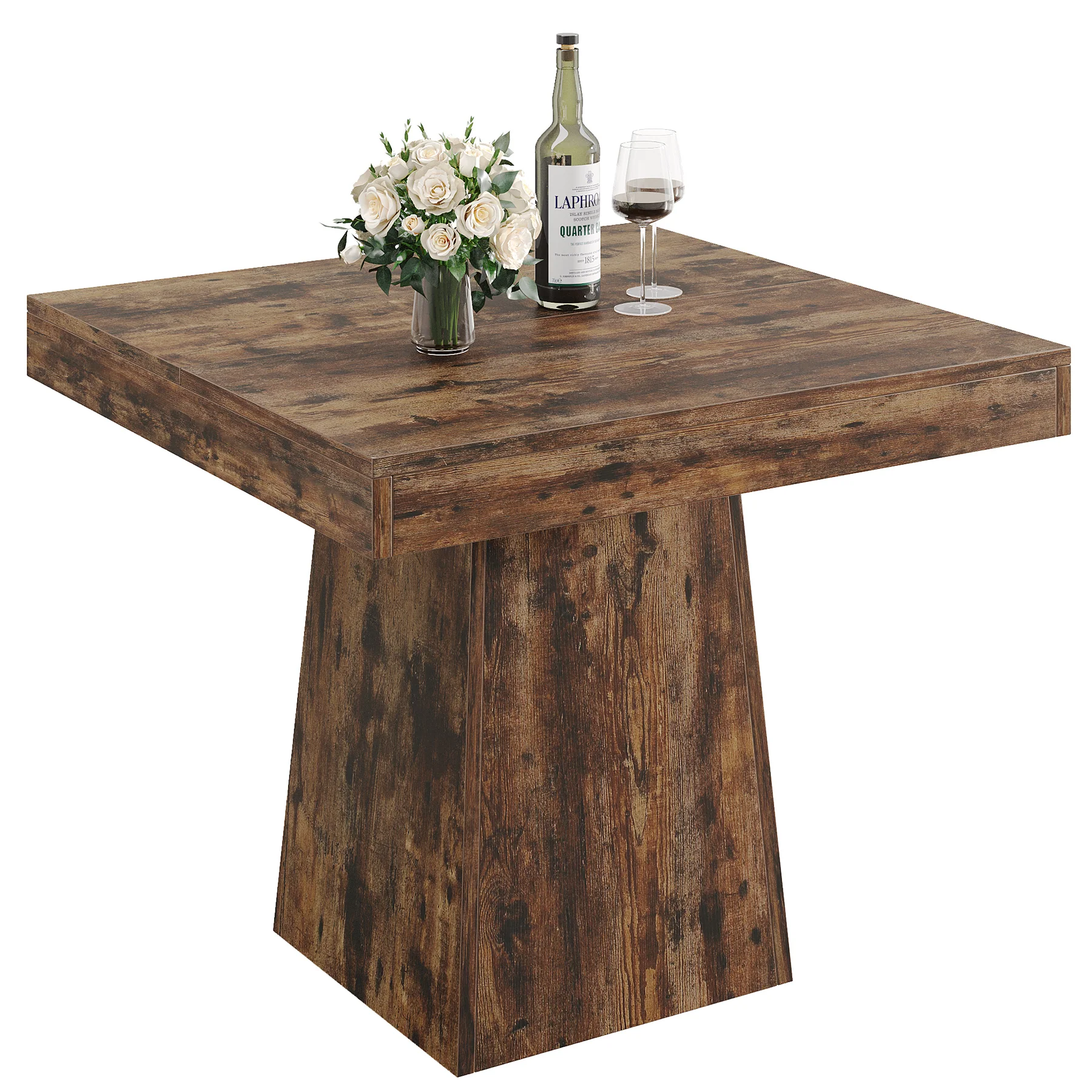 31.5" Dining Table, Square Farmhouse Kitchen Table Dinner Table - Image 24