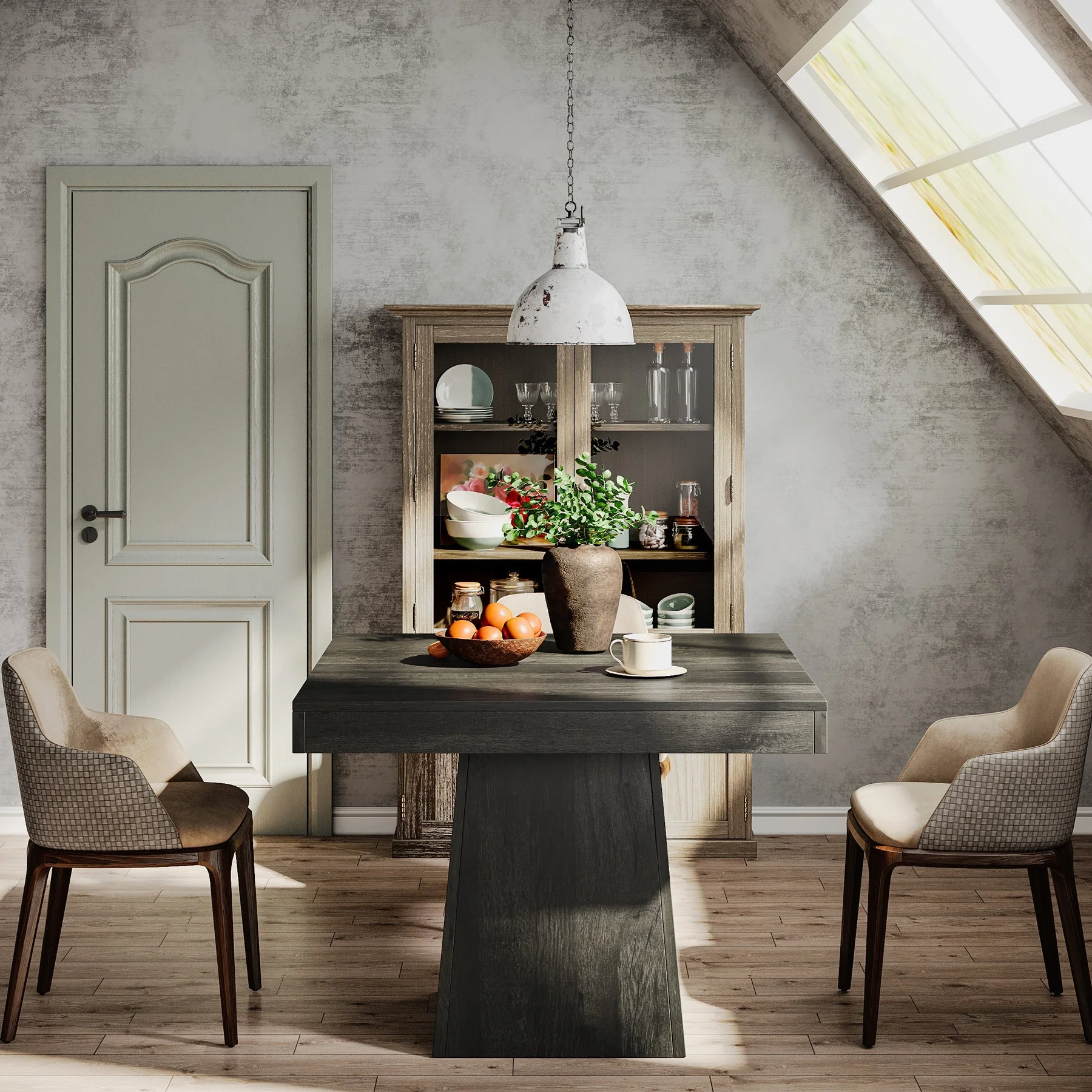 31.5" Dining Table, Square Farmhouse Kitchen Table Dinner Table - Image 4