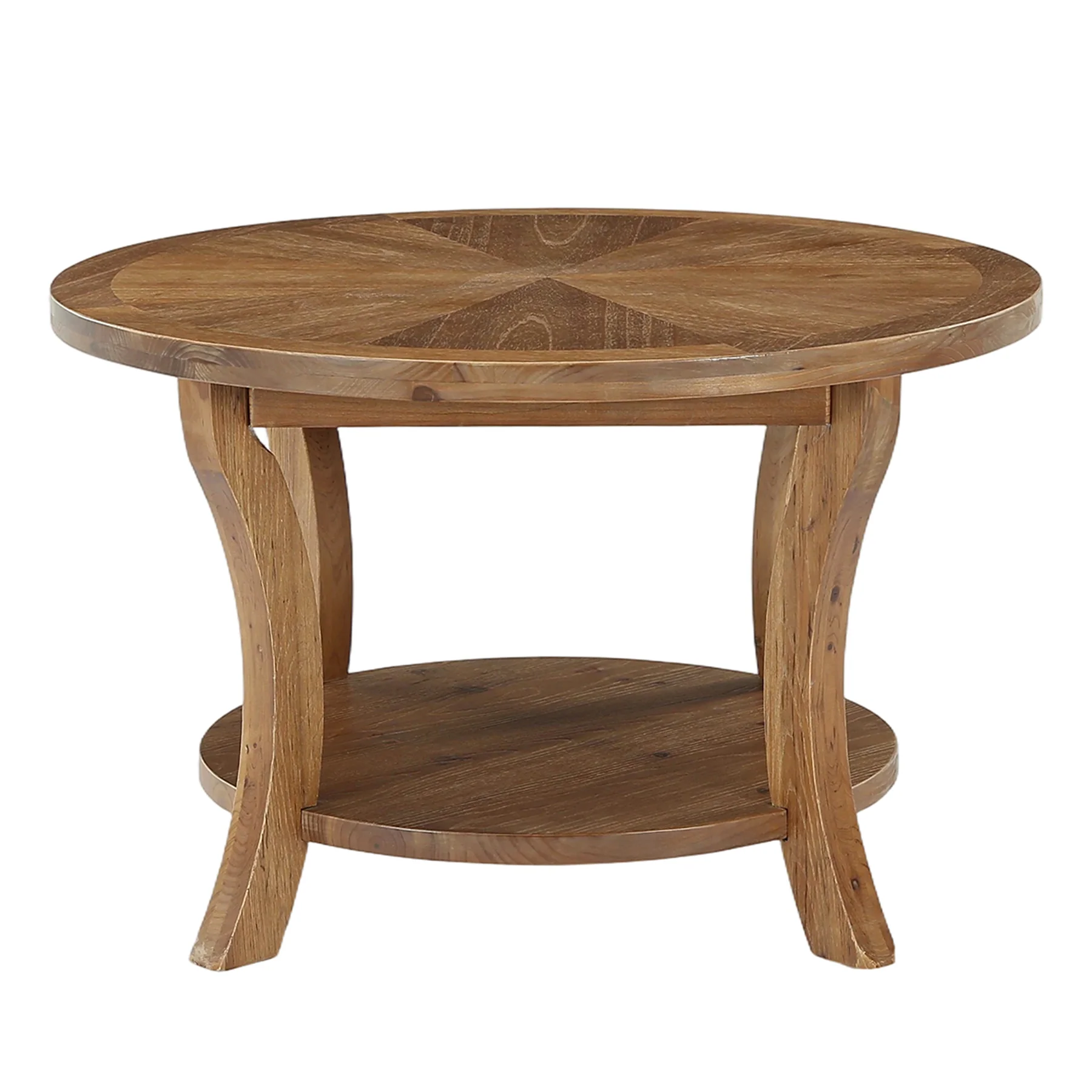 Tribesigns 31.5-Inch Round Coffee Table, Solid Wood Table with Shelf - Image 10