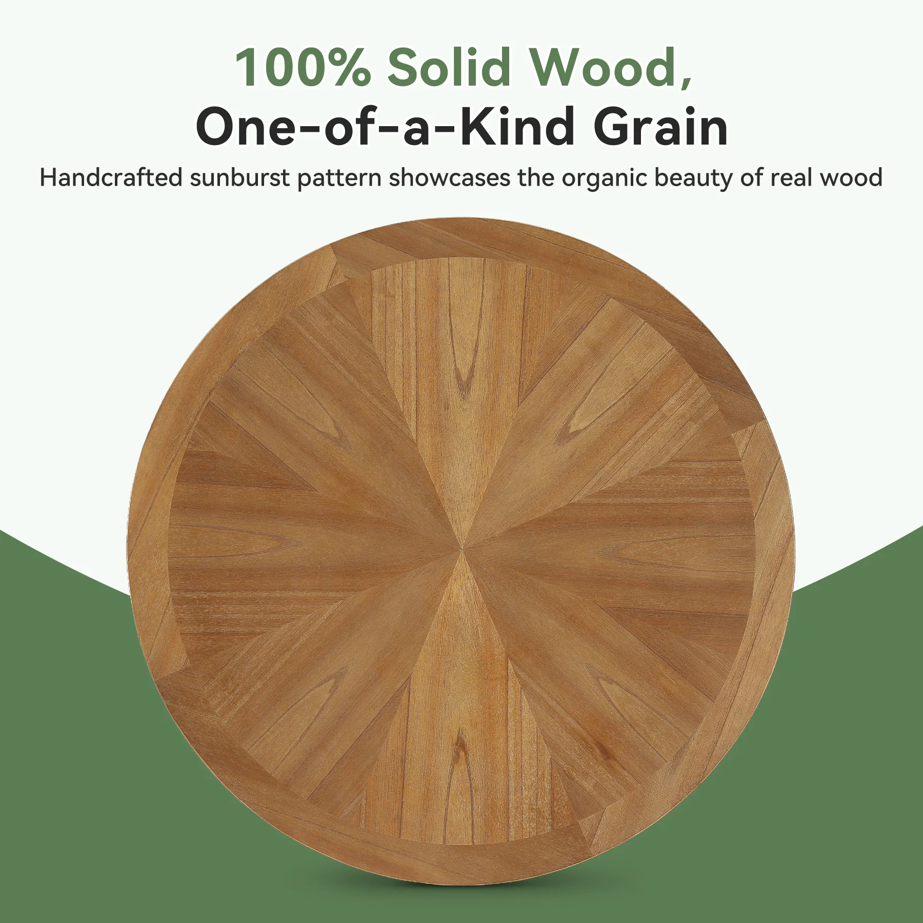 Tribesigns 31.5-Inch Round Coffee Table, Solid Wood Table with Shelf - Image 4