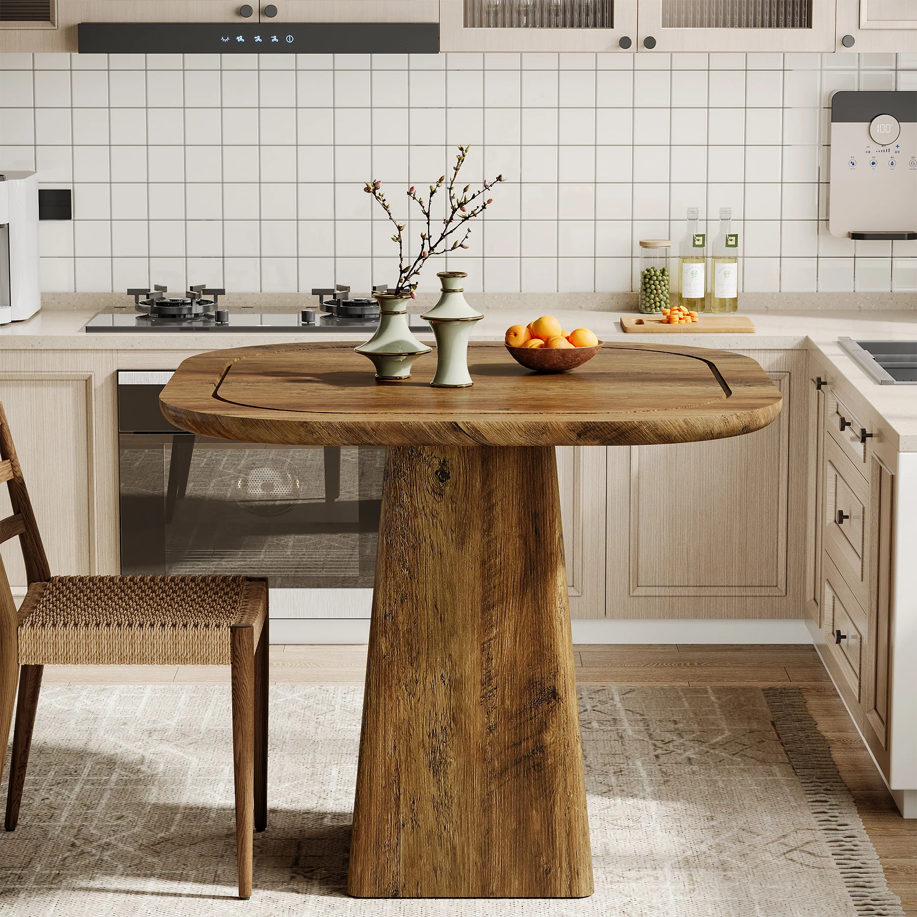 31.5-Inch Farmhouse Square Dining Table for 2–4, Rustic Kitchen Table for Small Spaces - Image 6