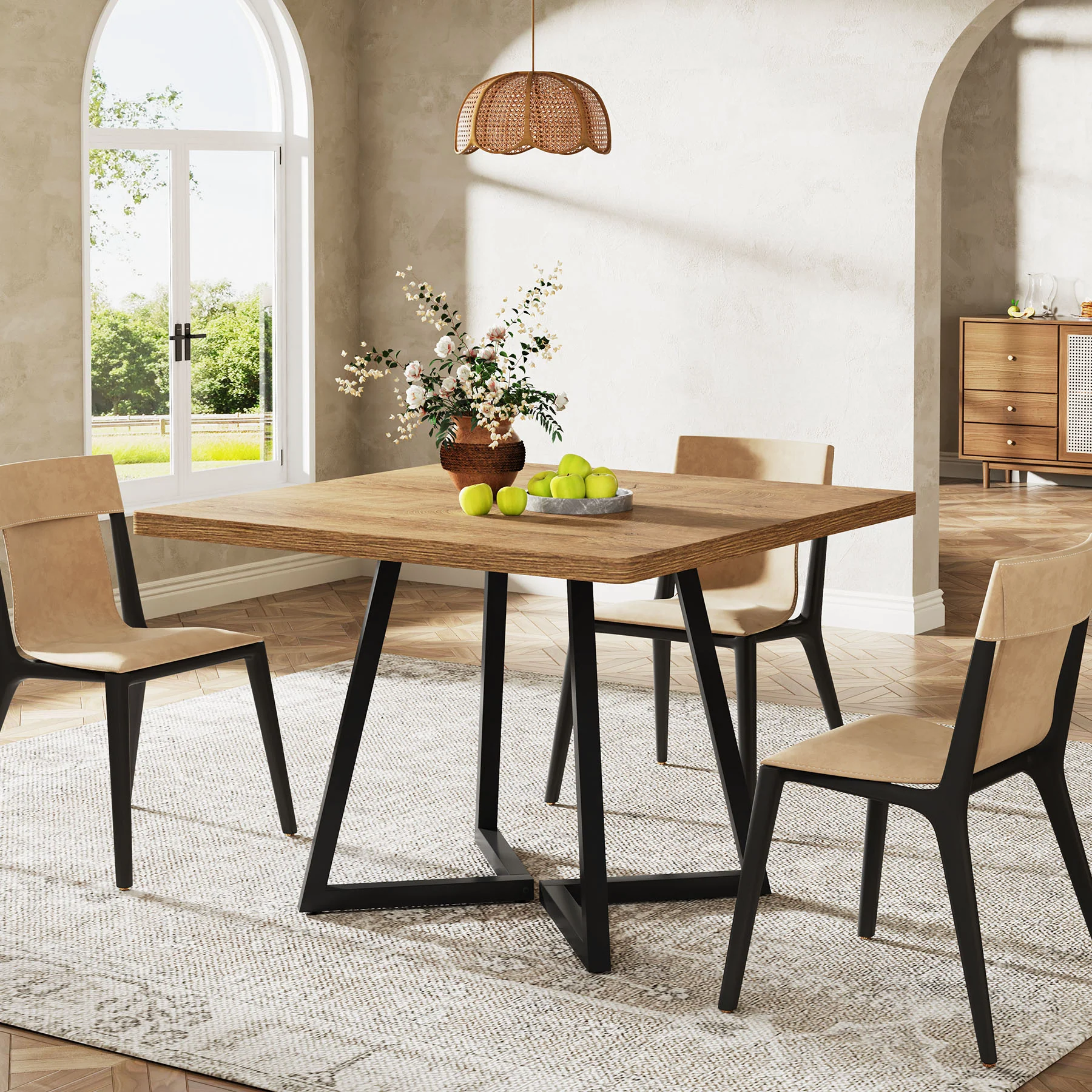 31.5 Inch Square Dining Table for 4, Industrial Kitchen Table with Sturdy Metal Frame for Dining Room - Image 20
