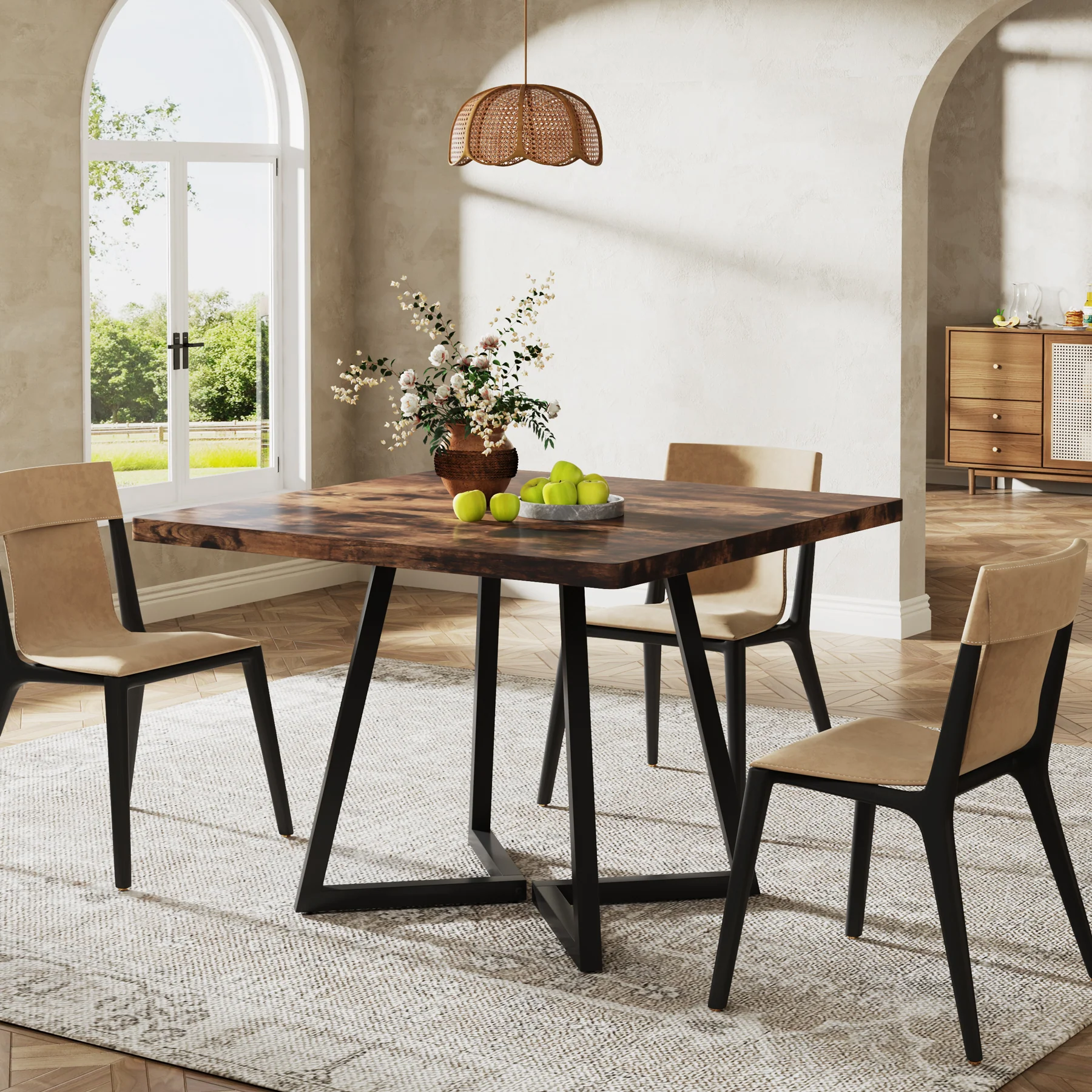 31.5 Inch Square Dining Table for 4, Industrial Kitchen Table with Sturdy Metal Frame for Dining Room - Image 31