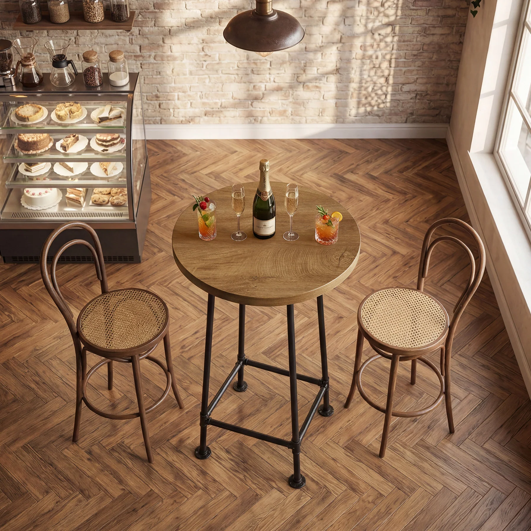 Tribesigns 37.4-Inch Round Bar Table, High Top Pub Table for Small Spaces - Image 9