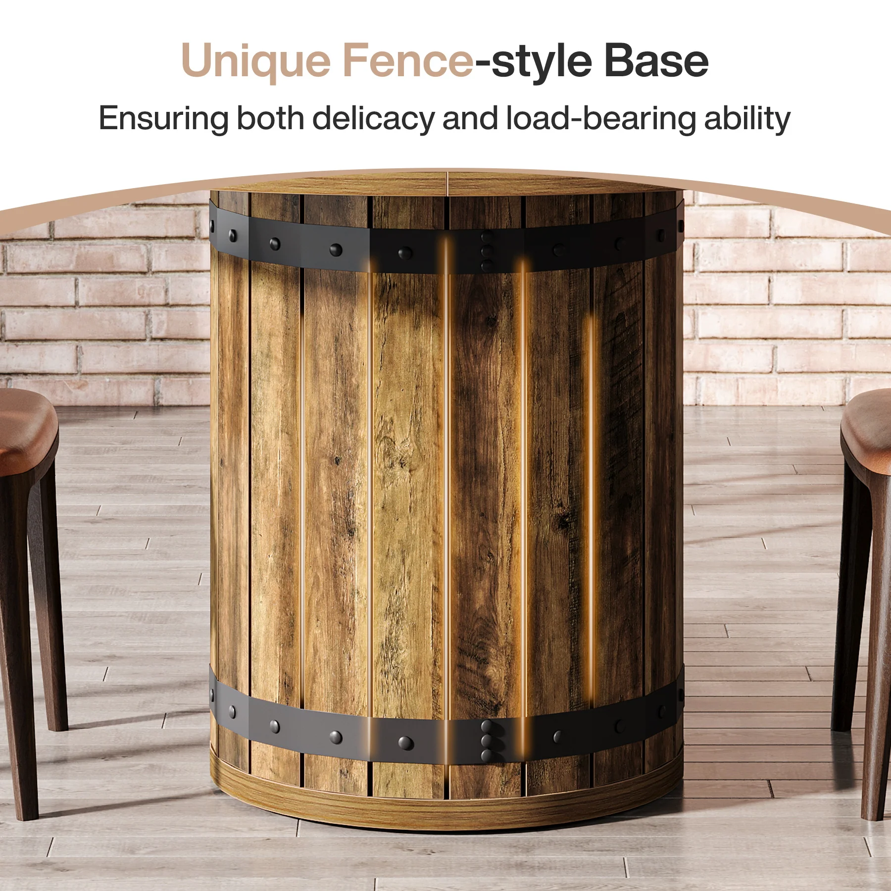 Tribesigns 39.37-Inch Round Conference Table, Fence Base Meeting Table - Image 4