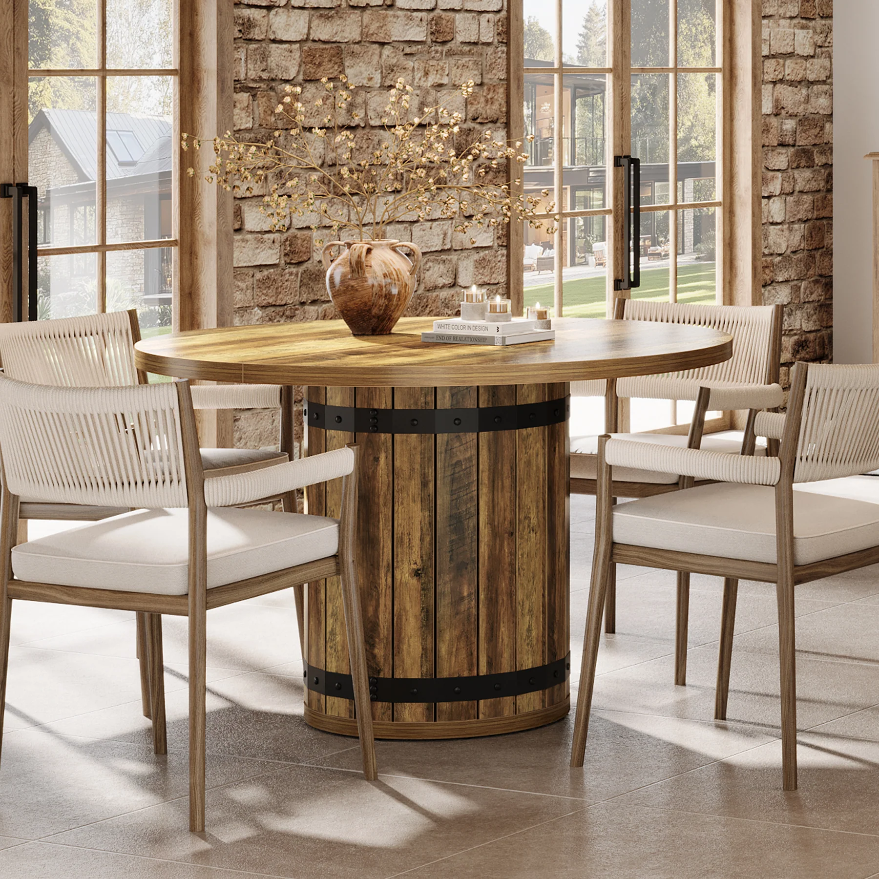 Tribesigns 39.37-Inch Round Dining Table, 4-Person Kitchen Table - Image 11