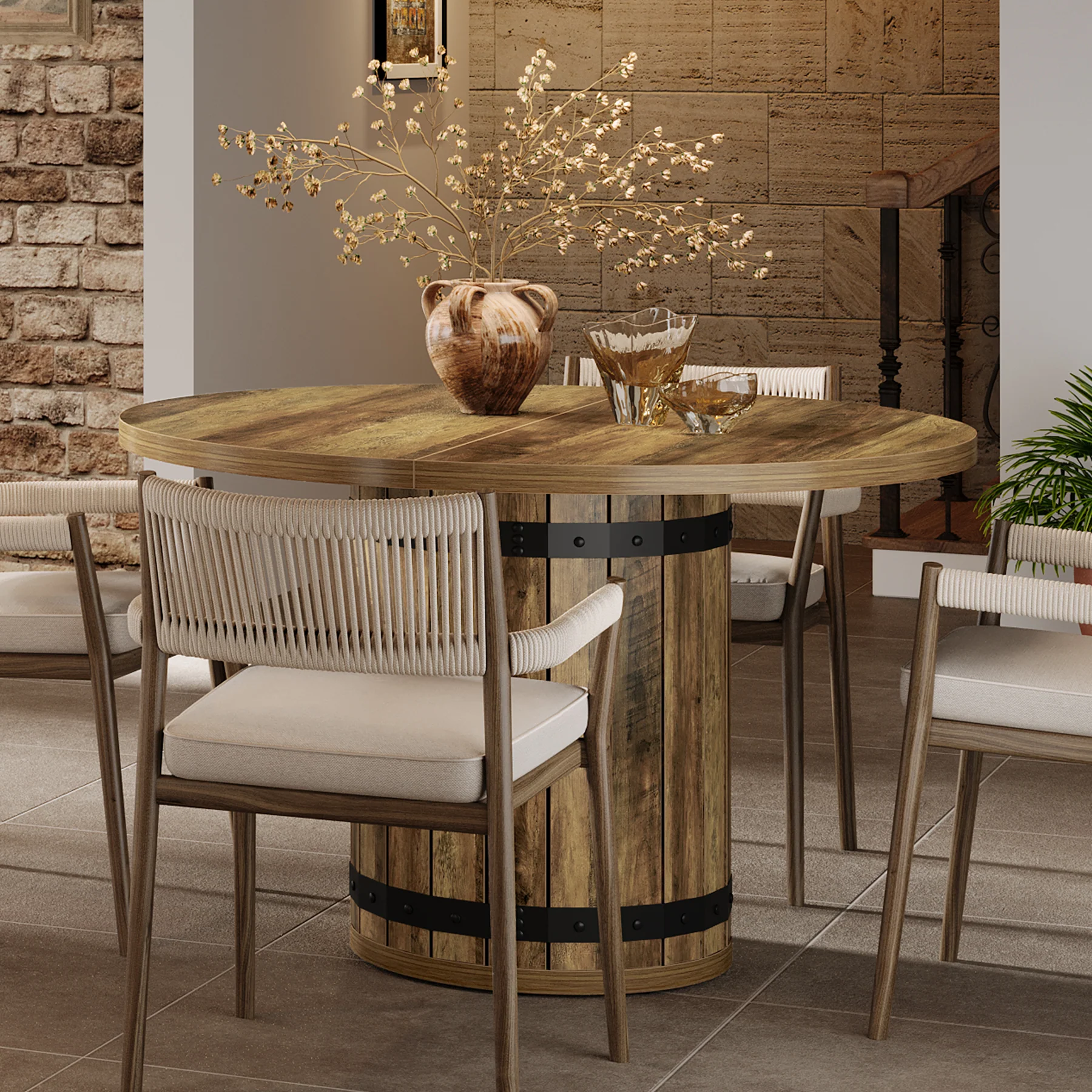 Tribesigns 39.37-Inch Round Dining Table, 4-Person Kitchen Table - Image 12