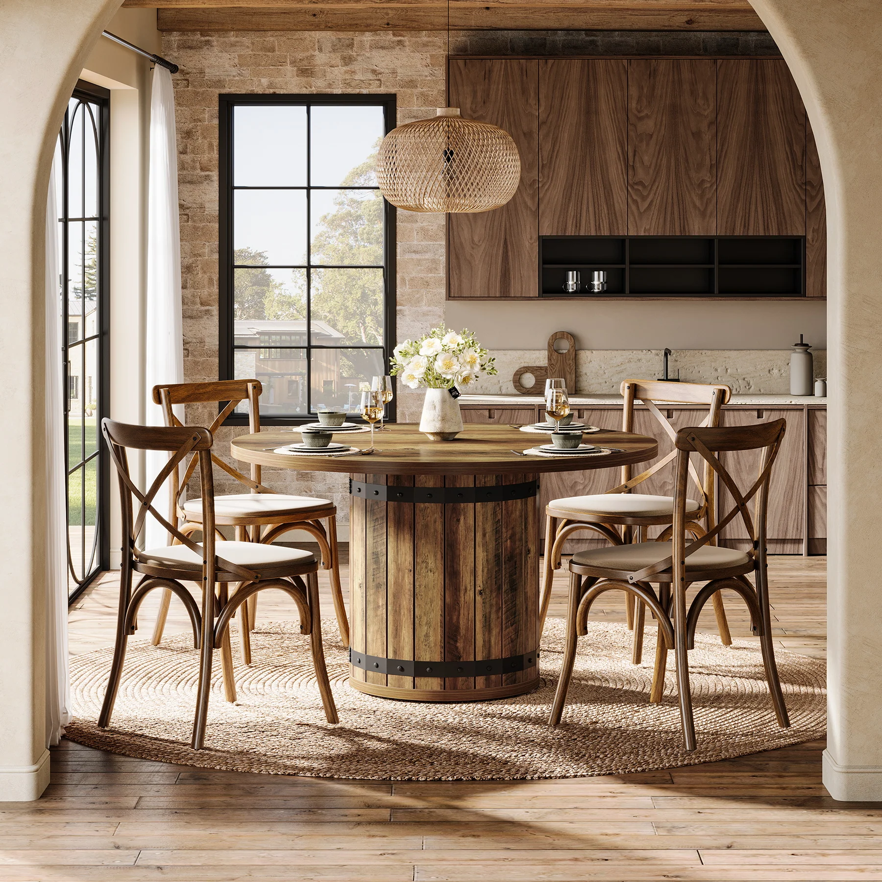Tribesigns 39.37-Inch Round Dining Table, 4-Person Kitchen Table - Image 5