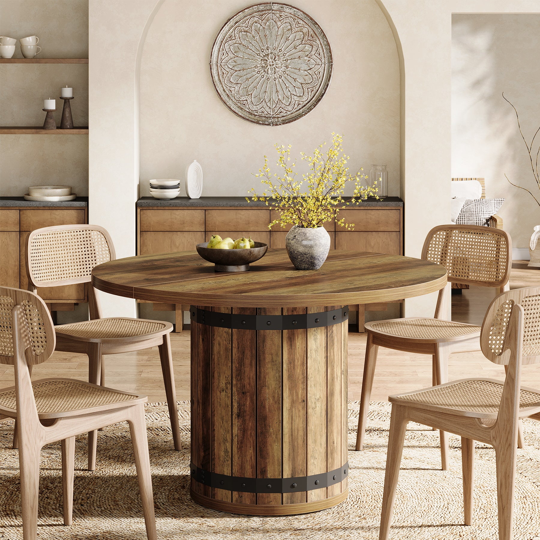 Tribesigns 39.37-Inch Round Dining Table, 4-Person Kitchen Table - Image 6