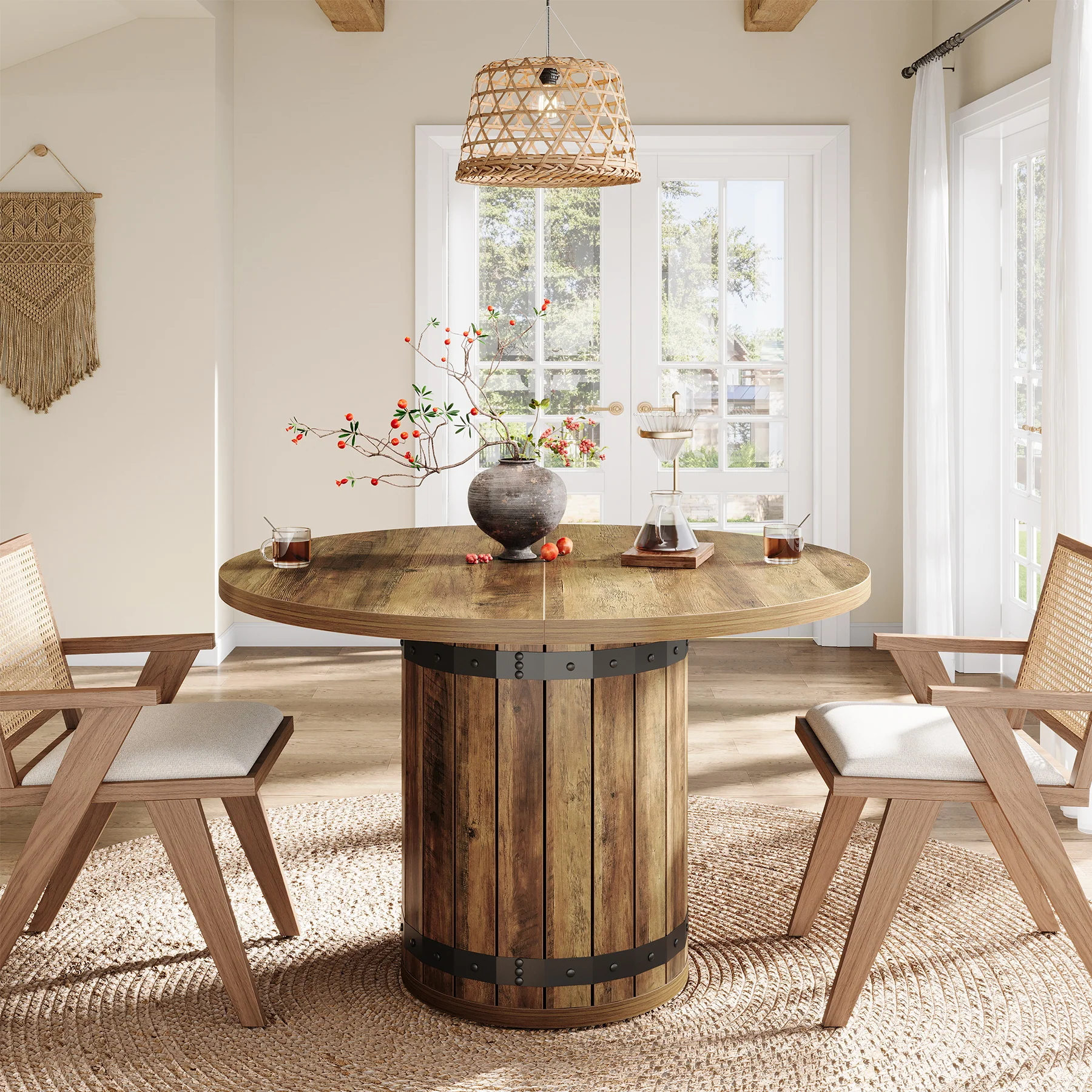 Tribesigns 39.37-Inch Round Dining Table, 4-Person Kitchen Table - Image 7