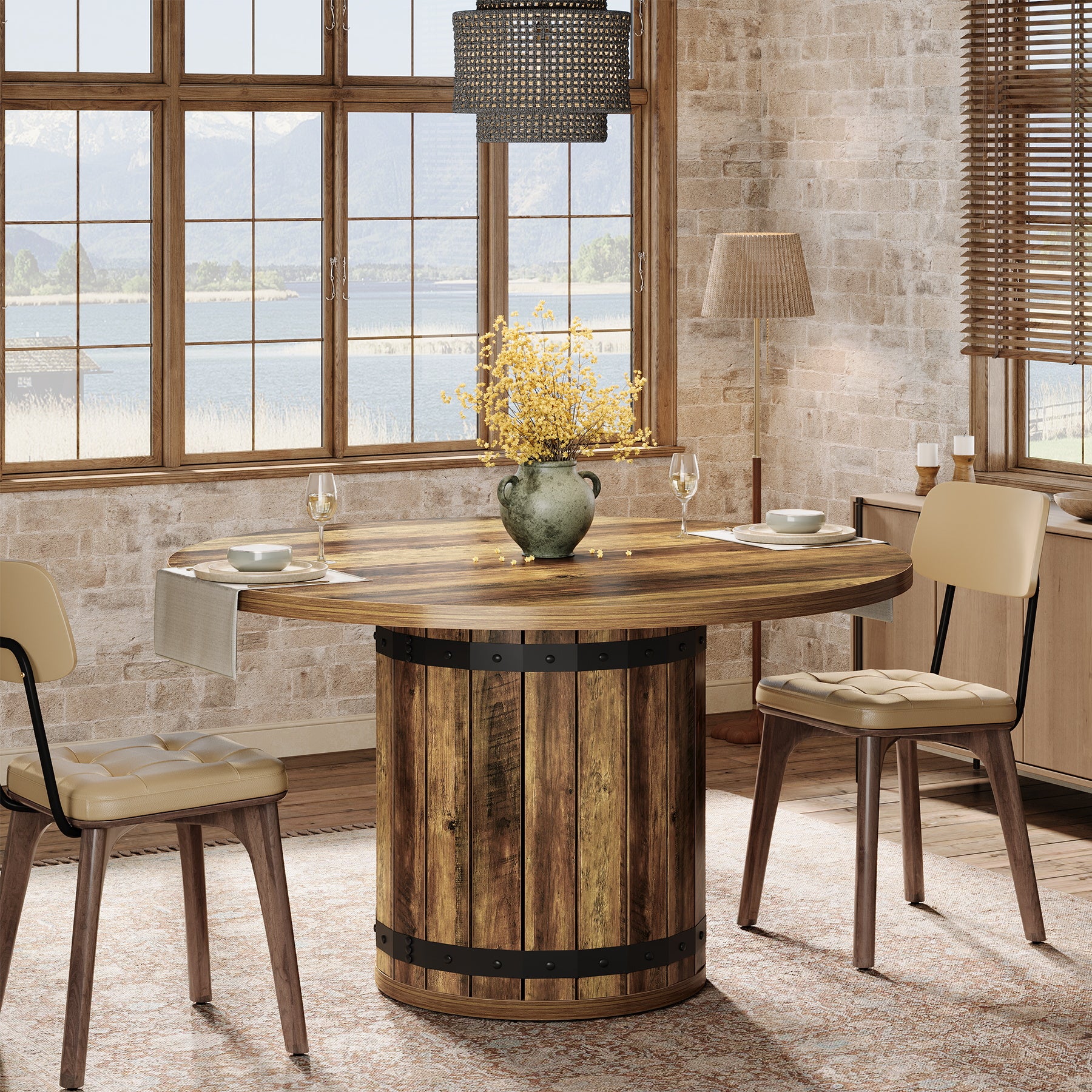 Tribesigns 39.37-Inch Round Dining Table, 4-Person Kitchen Table - Image 8