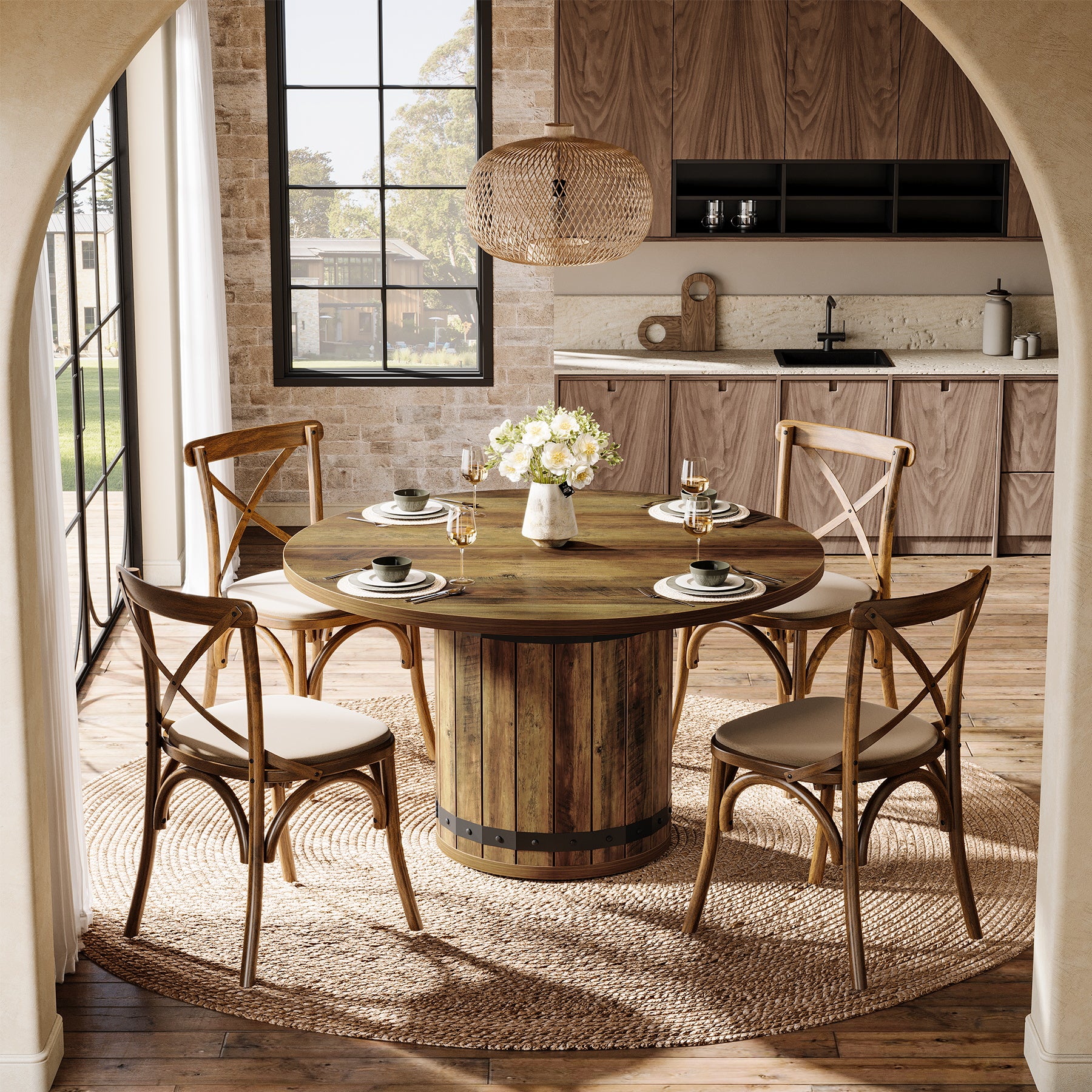 Tribesigns 39.37-Inch Round Dining Table, 4-Person Kitchen Table - Image 9
