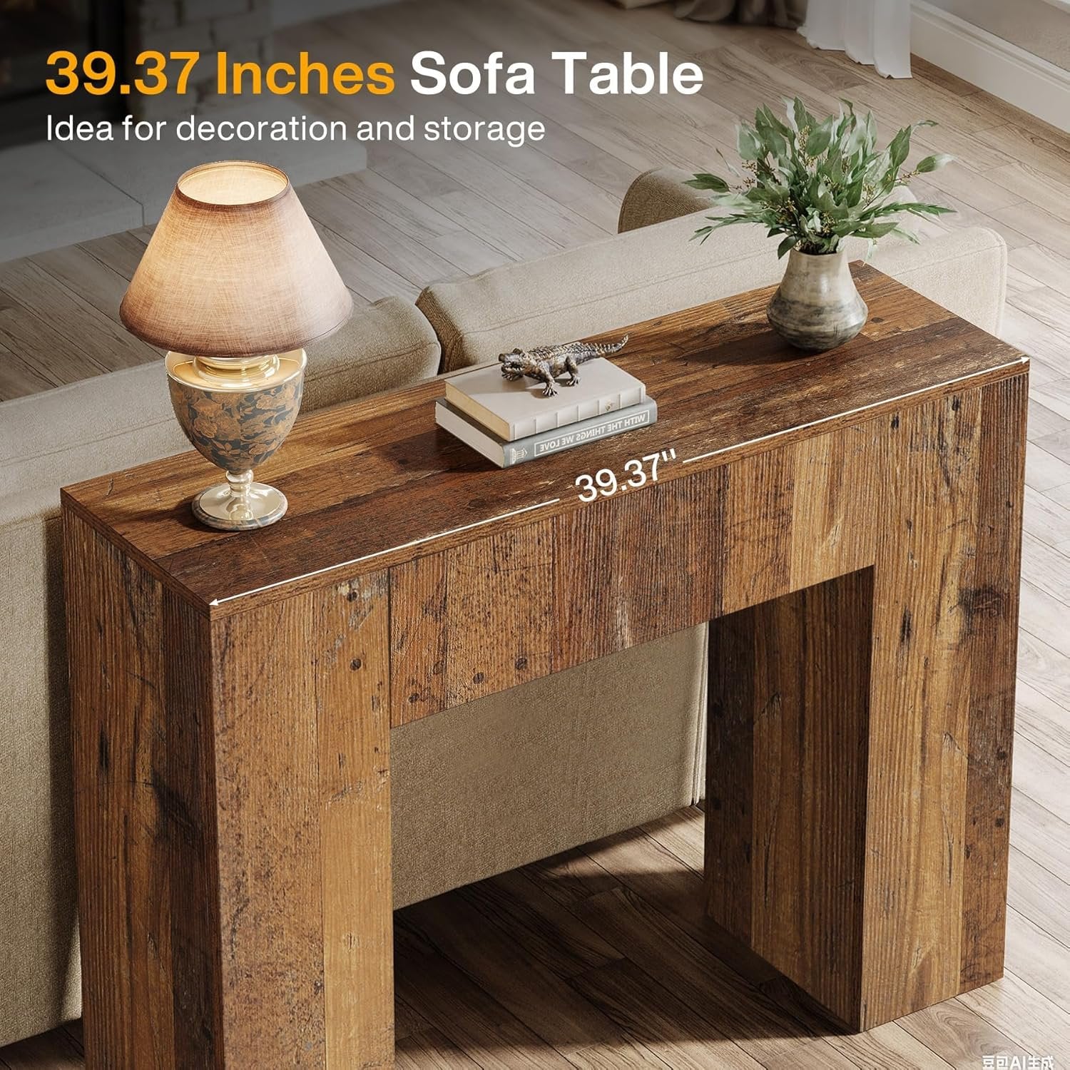 Tribesigns 39'' Farmhouse Console Table, Narrow Sofa Table with Drawer - Image 7