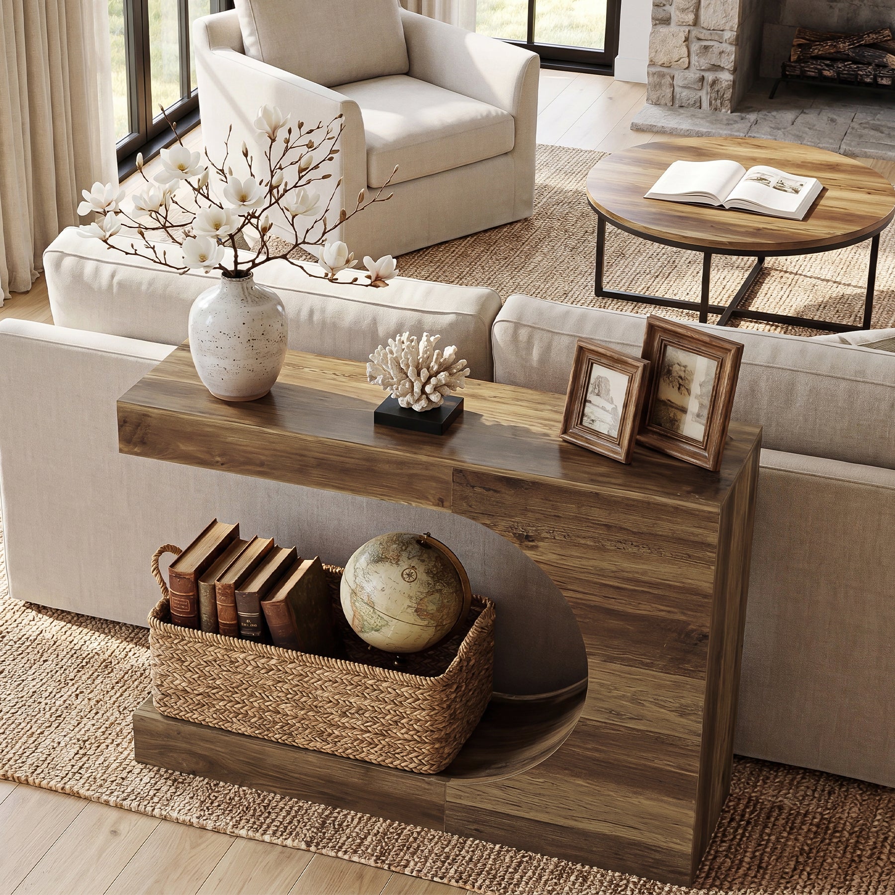 Tribesigns 40-Inch Farmhouse Console Table with C-Shaped Design, Small Entryway Table for Foyer and Living Room - Image 11