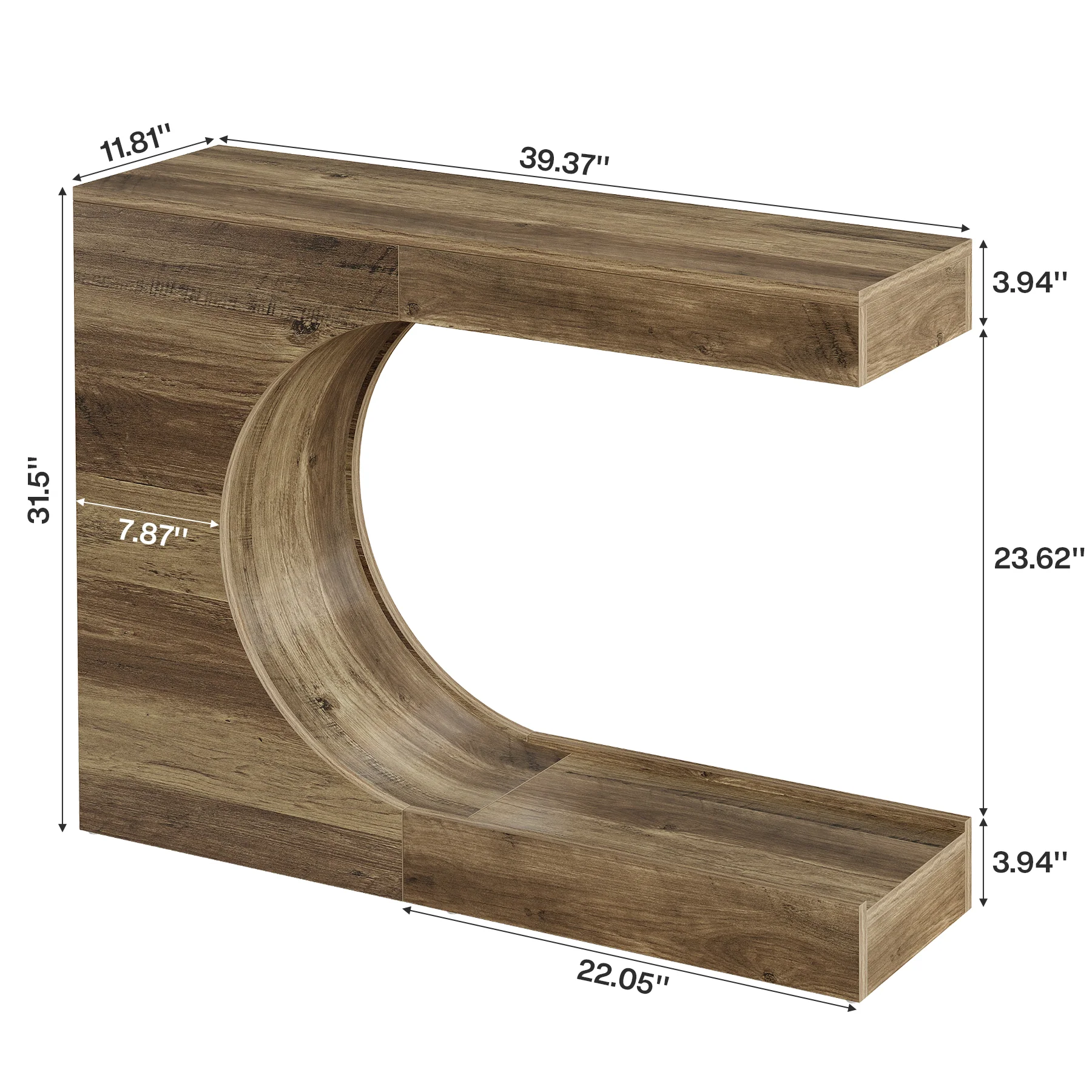 Tribesigns 40-Inch Farmhouse Console Table with C-Shaped Design, Small Entryway Table for Foyer and Living Room - Image 2