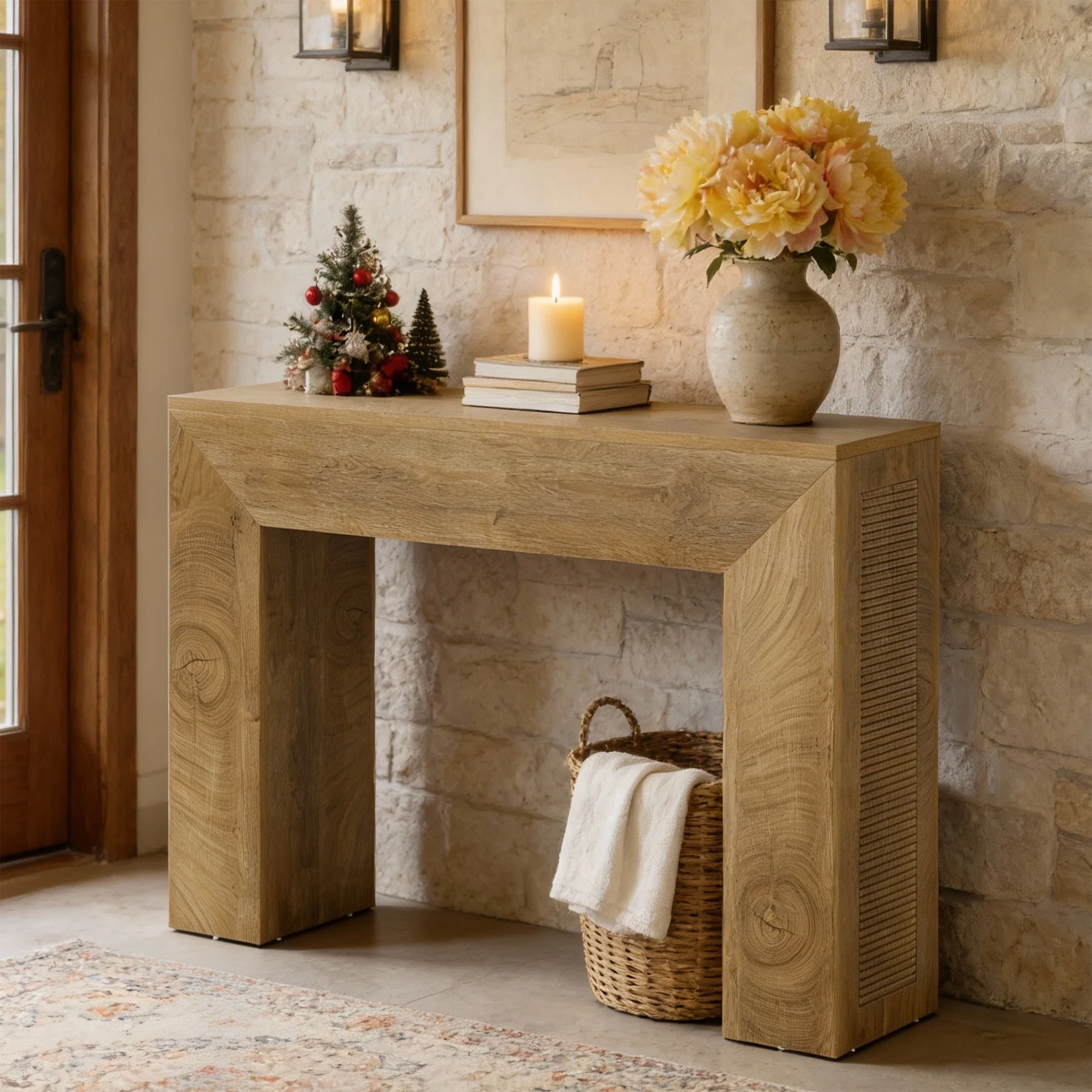43.31" Console Table, Wooden Rectangular Sofa Table for Entryway and Living Room - Image 4