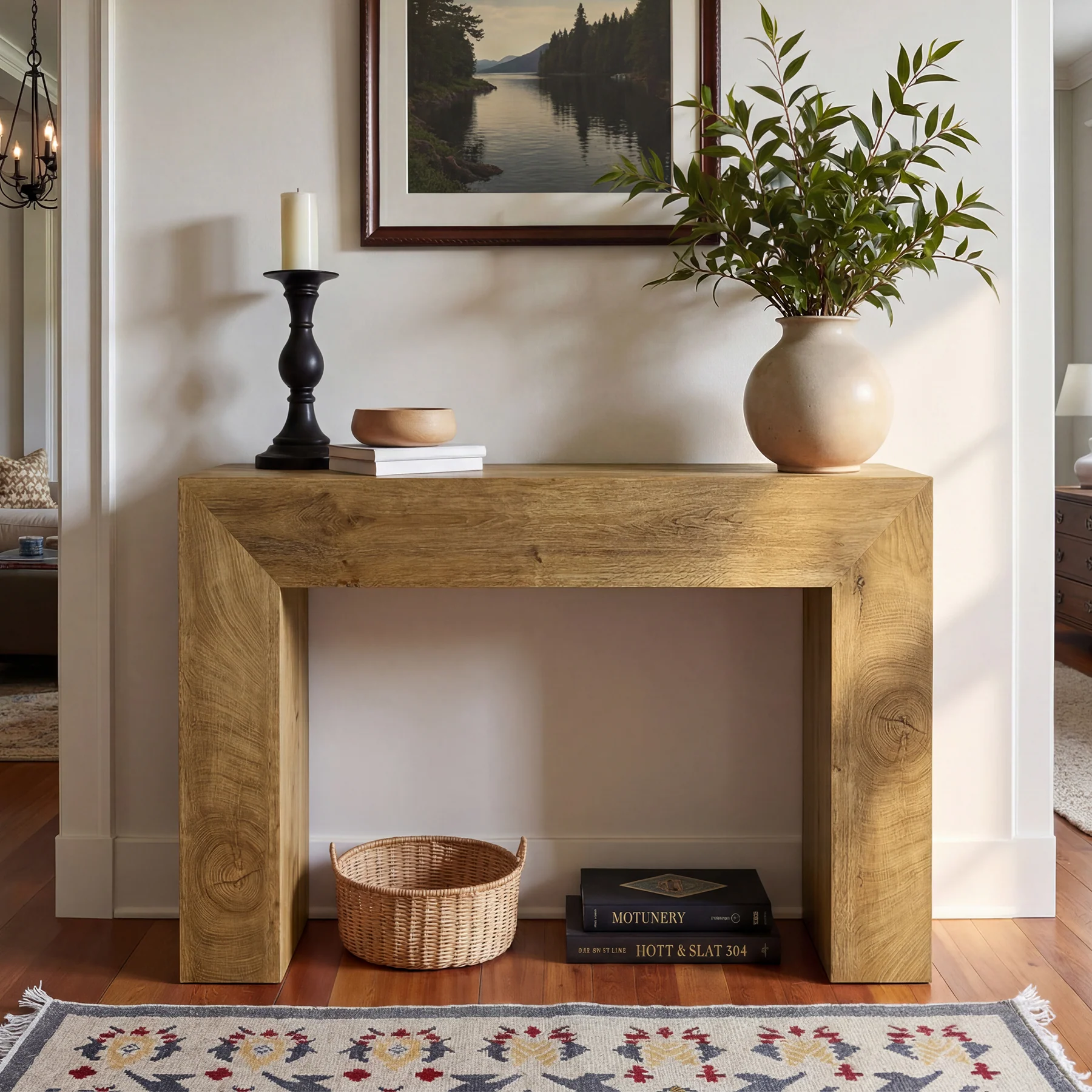 43.31" Console Table, Wooden Rectangular Sofa Table for Entryway and Living Room - Image 5