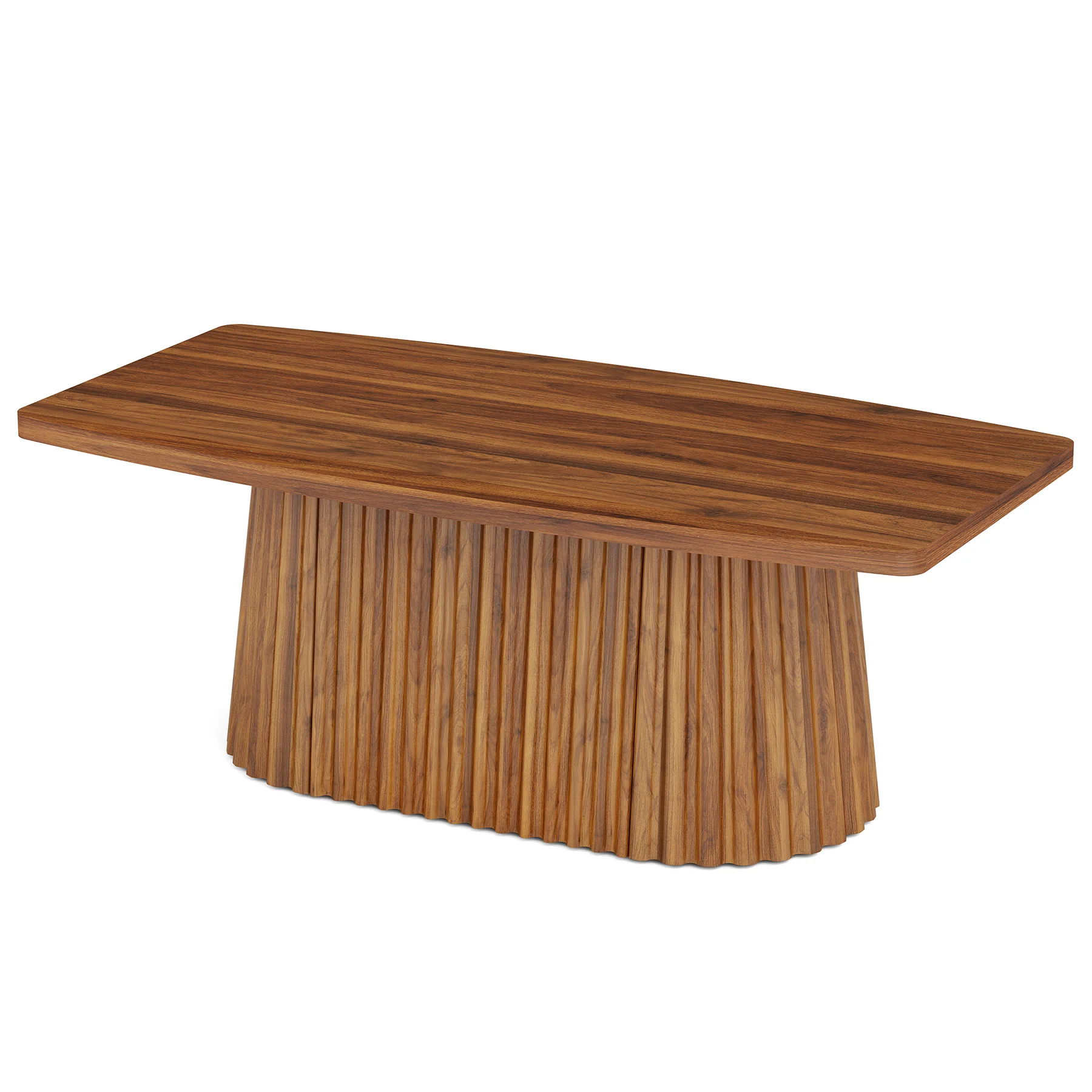 Tribesigns 47.2-Inch Rectangular Coffee Table, Farmhouse Center Table with Pleated Base for Living Room and Family Room - Image 5