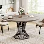 Round Dining Table for 4-6, 47" Farmhouse Circle Kitchen Table - Image 8