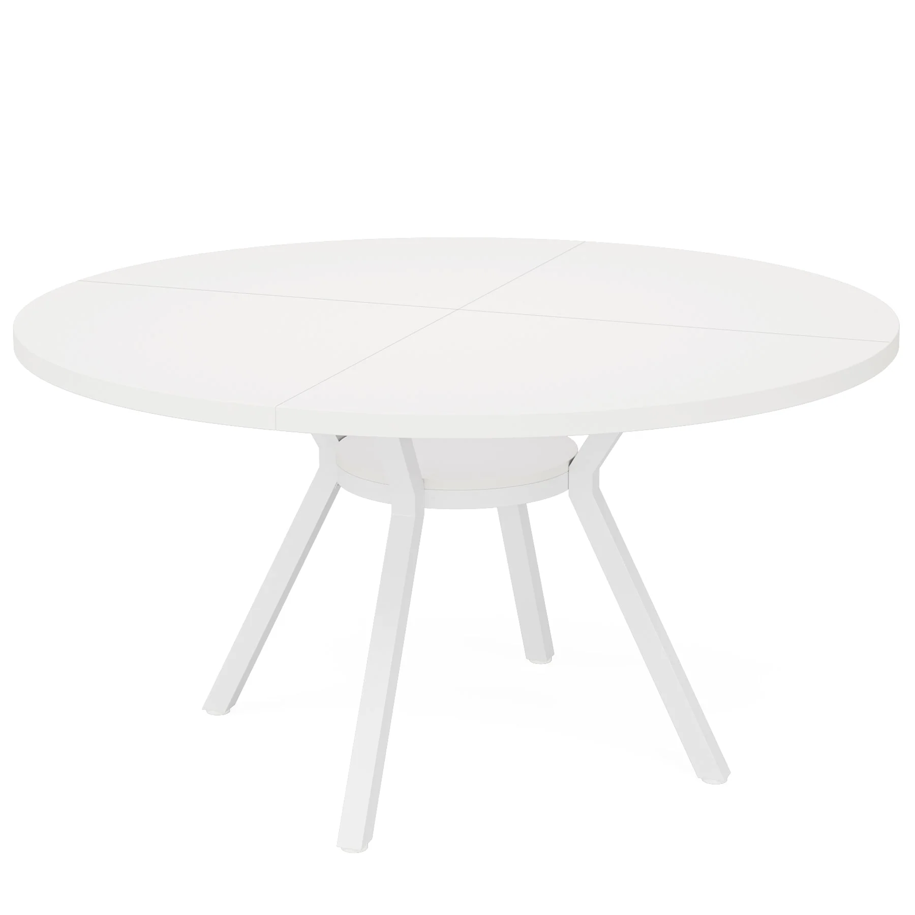 Tribesigns 47 Inch Round Dining Table, Modern White Kitchen Table for 6-8 People with Metal Legs for Dining Room - Image 7