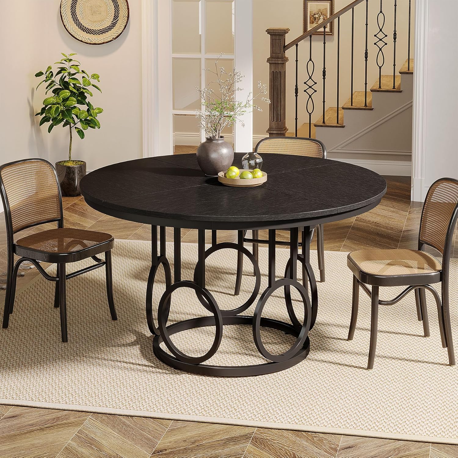 47" Wood Dining Table, Round Kitchen Table for 4-6 People - Image 13