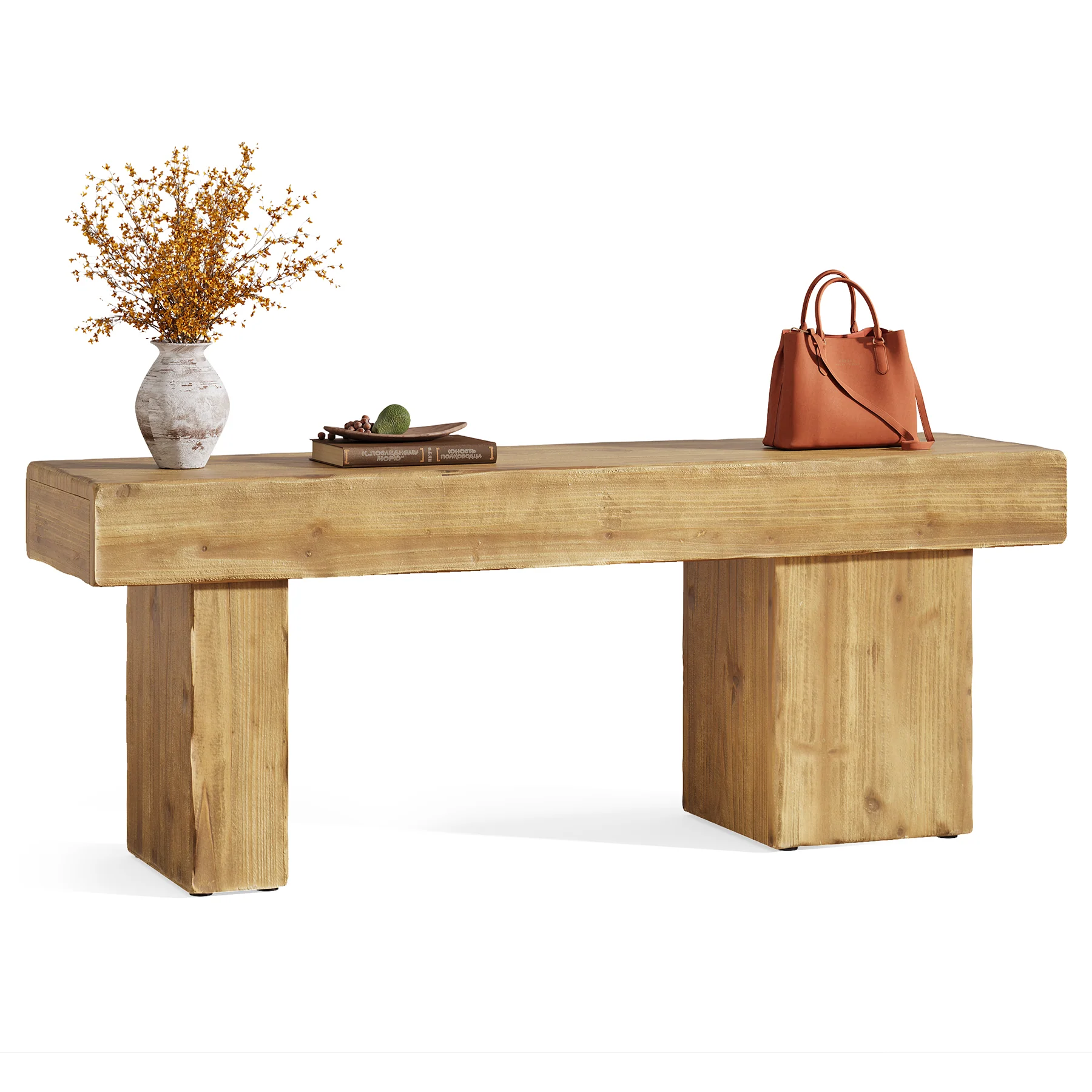 Tribesigns 47-Inch Solid Wood Entryway Bench, Thick Seat Bench for Hallway - Image 10