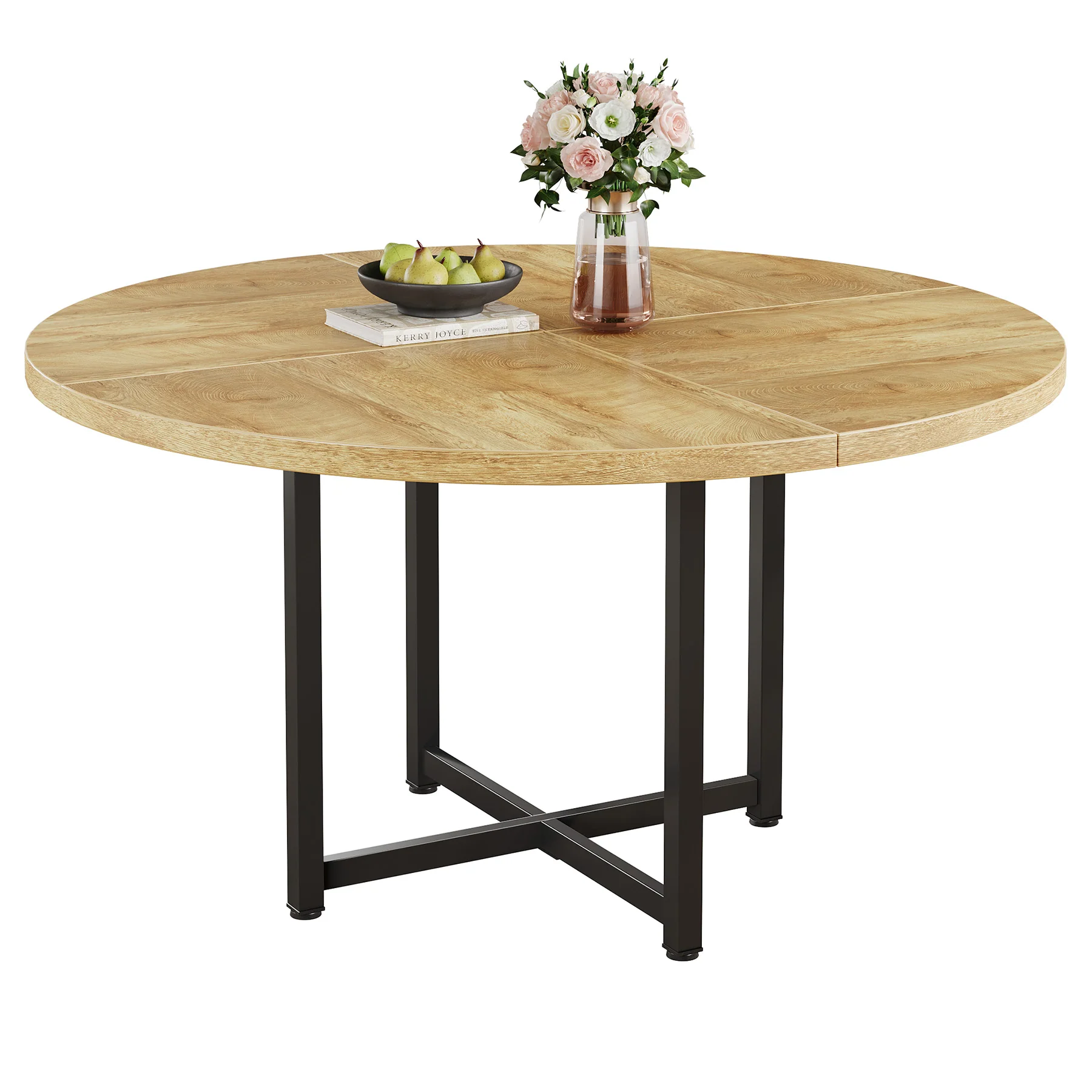 47" Round Dining Table, Heavy-Duty Metal Base, Space-Saving - Image 18