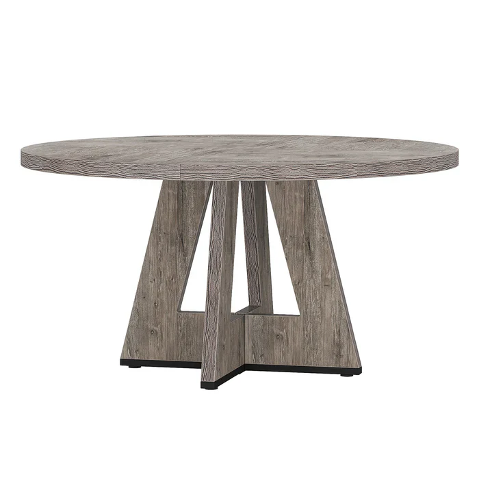 47-Inch Round Dining Table, Farmhouse Wood Kitchen Table for 4-6 with Cross Base - Image 15
