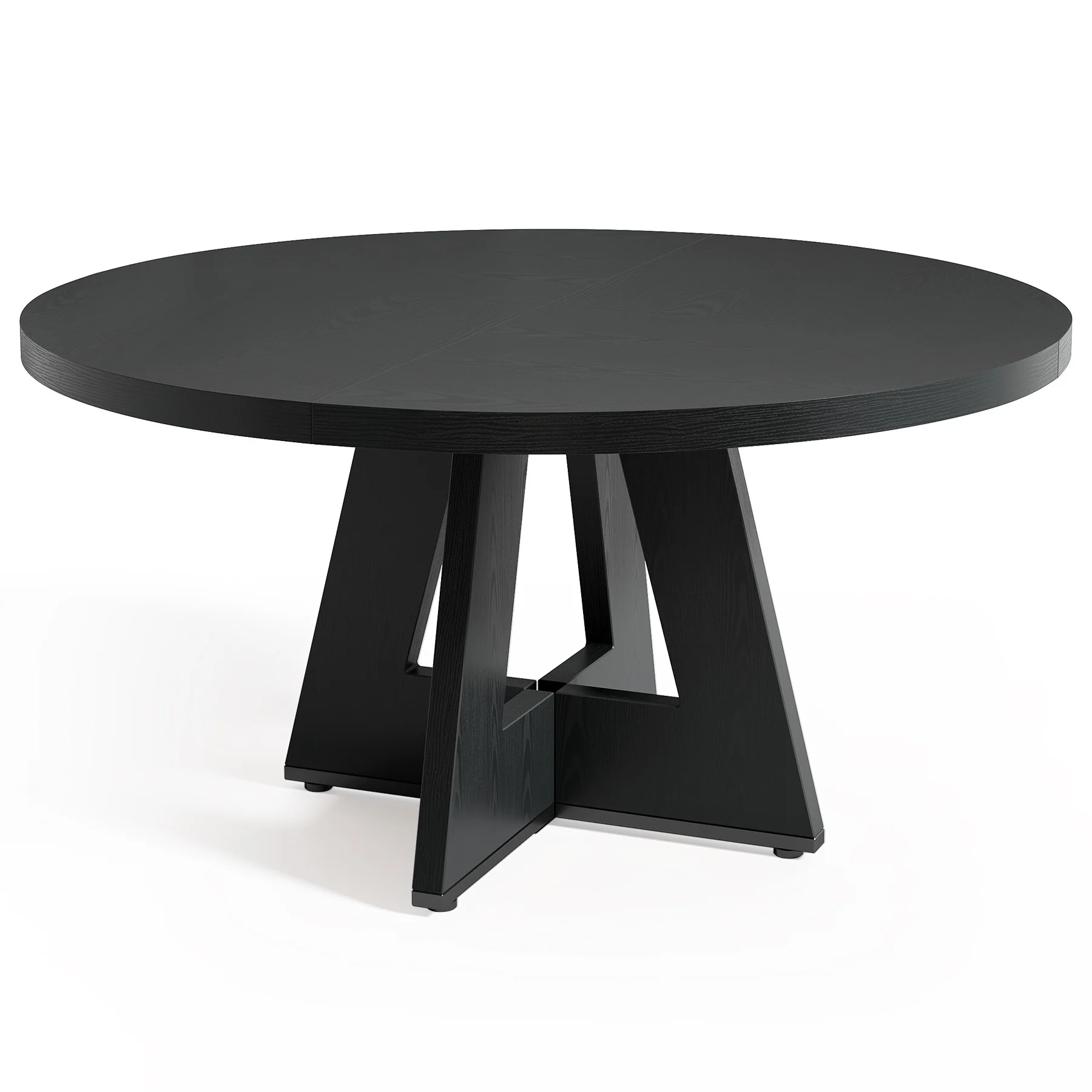 47-Inch Round Dining Table, Farmhouse Wood Kitchen Table for 4-6 with Cross Base - Image 20