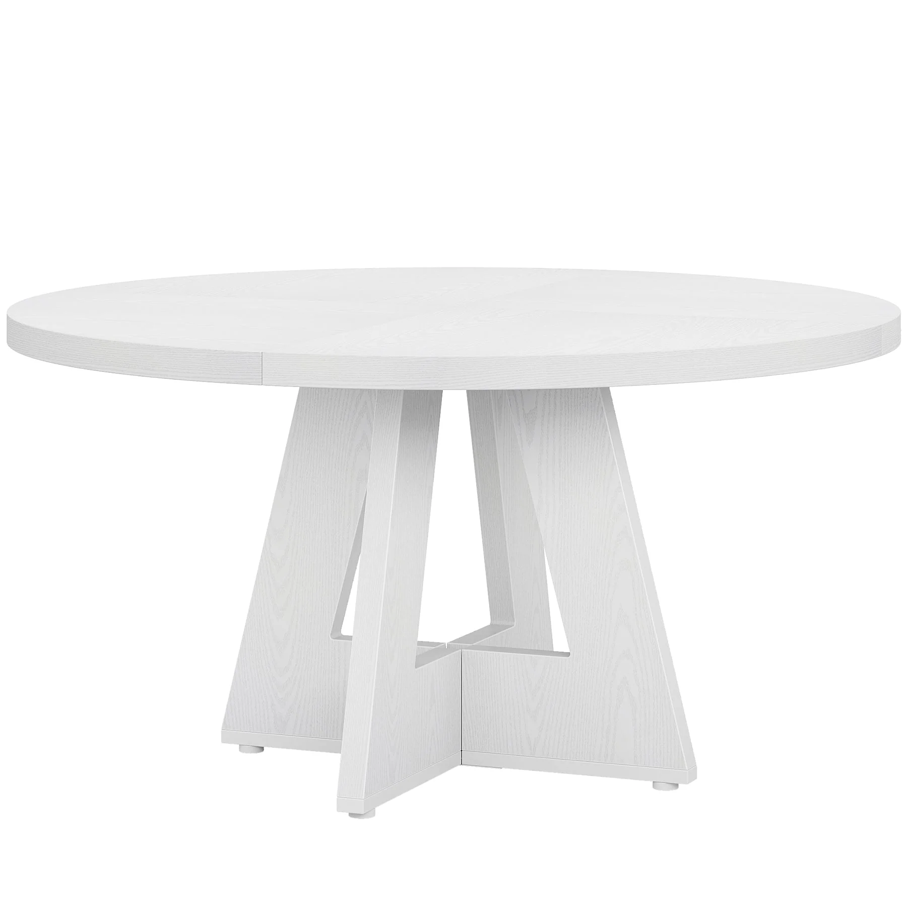 47-Inch Round Dining Table, Farmhouse Wood Kitchen Table for 4-6 with Cross Base - Image 32