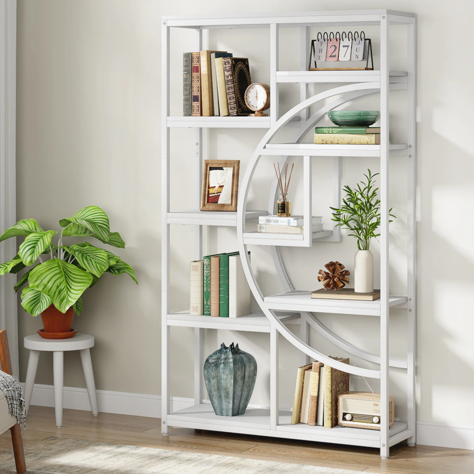 37.4 Inch 5-Tier Industrial Bookshelf for Living Room, Bedroom, Home Office - Image 16