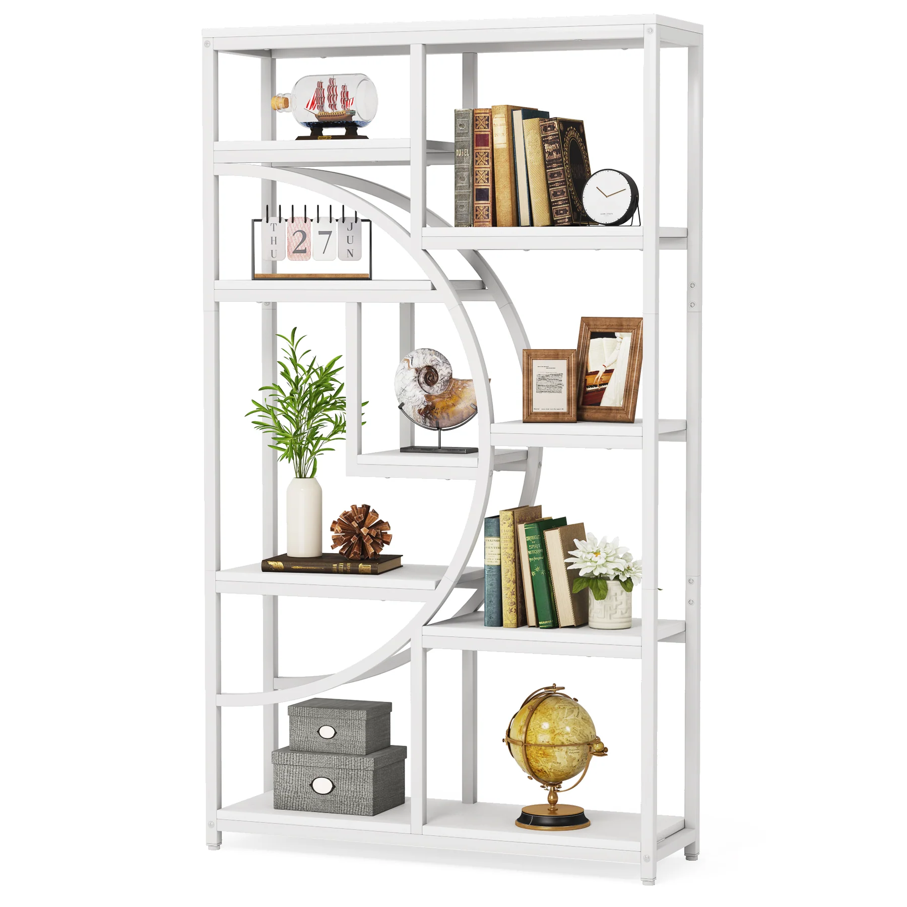 37.4 Inch 5-Tier Industrial Bookshelf for Living Room, Bedroom, Home Office - Image 17