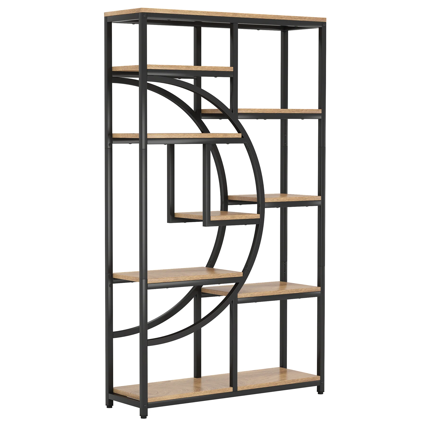 37.4 Inch 5-Tier Industrial Bookshelf for Living Room, Bedroom, Home Office - Image 22