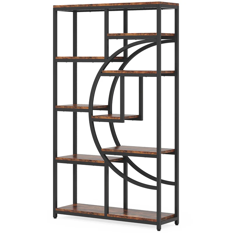 37.4 Inch 5-Tier Industrial Bookshelf for Living Room, Bedroom, Home Office - Image 23