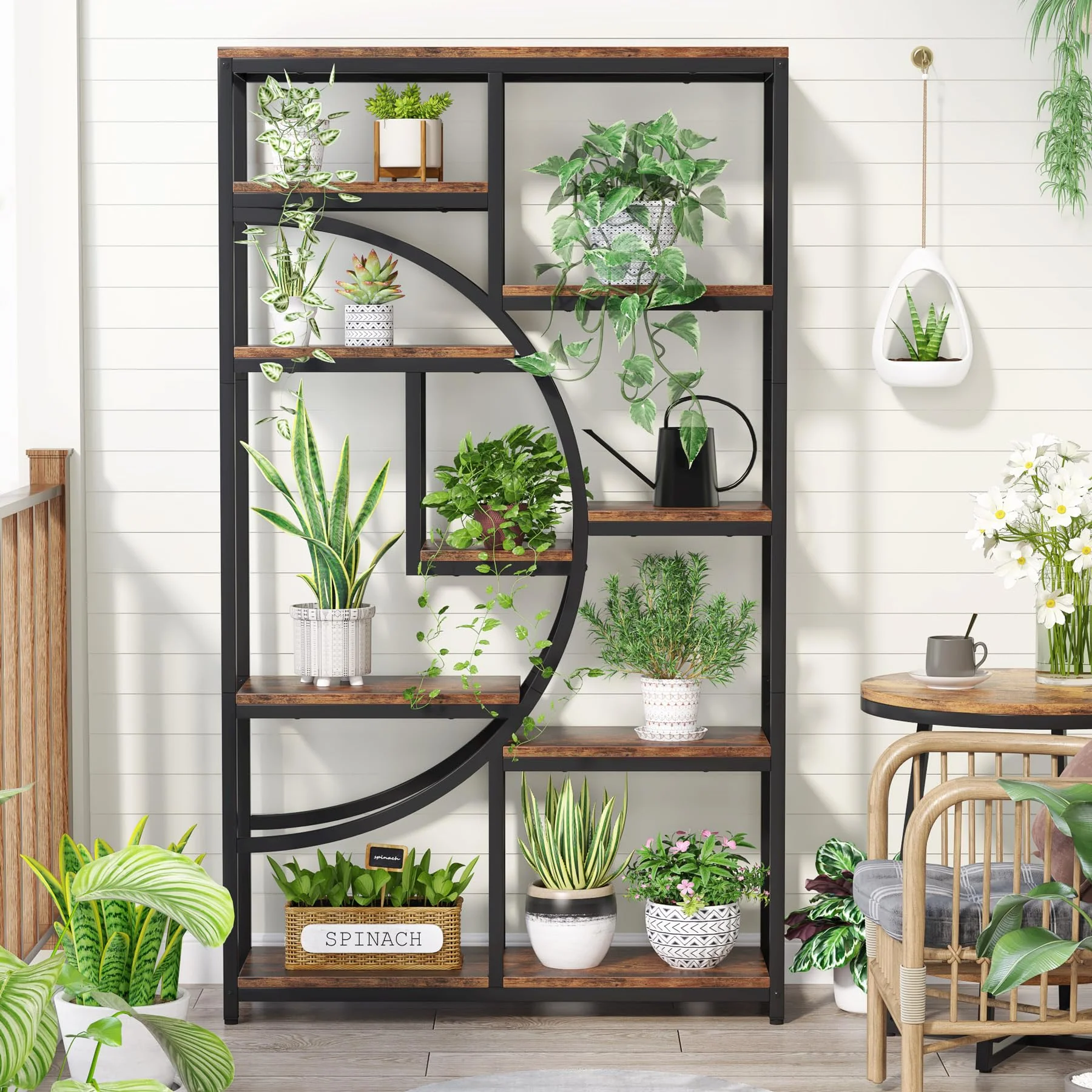 37.4 Inch 5-Tier Industrial Bookshelf for Living Room, Bedroom, Home Office - Image 6