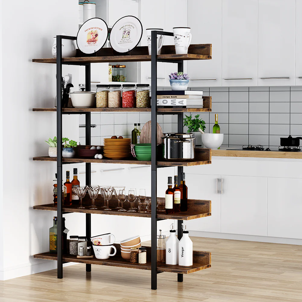 Tribesigns 5-Tier Industrial Bookshelf and Display Rack - Image 5