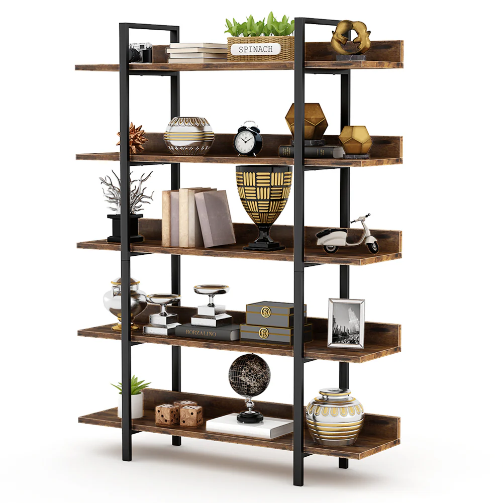 Tribesigns 5-Tier Industrial Bookshelf and Display Rack - Image 9