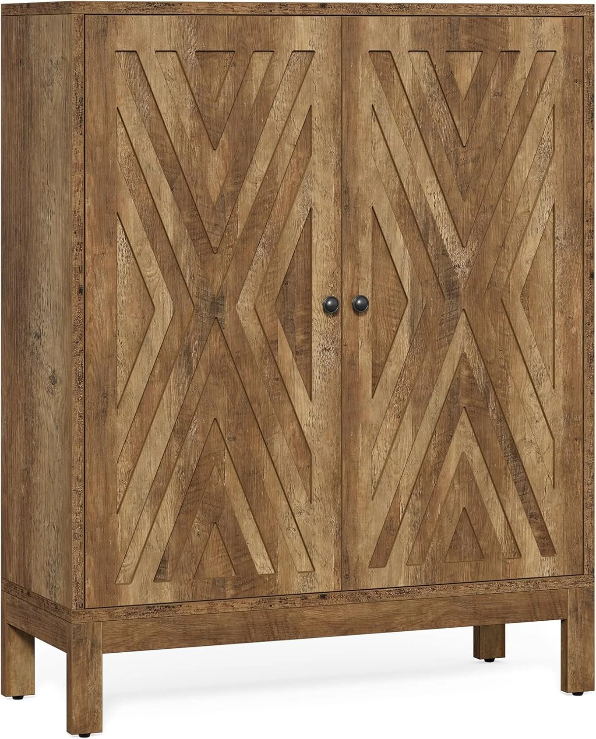 5-Tier Shoe Cabinet for Entryway, Brown Wooden Organizer with Adjustable Shelves - Image 8