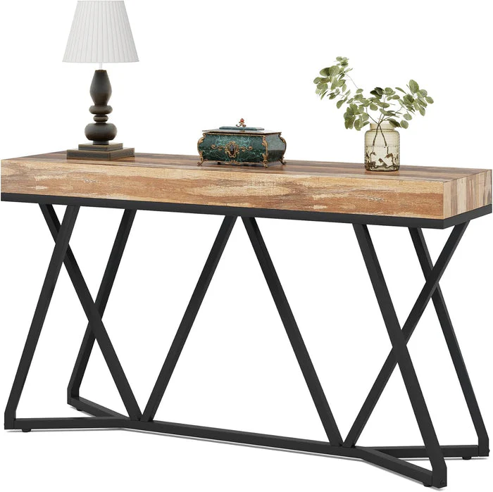 Farmhouse Console Table, 55" Sofa Table Wood Entryway Table - Image 11