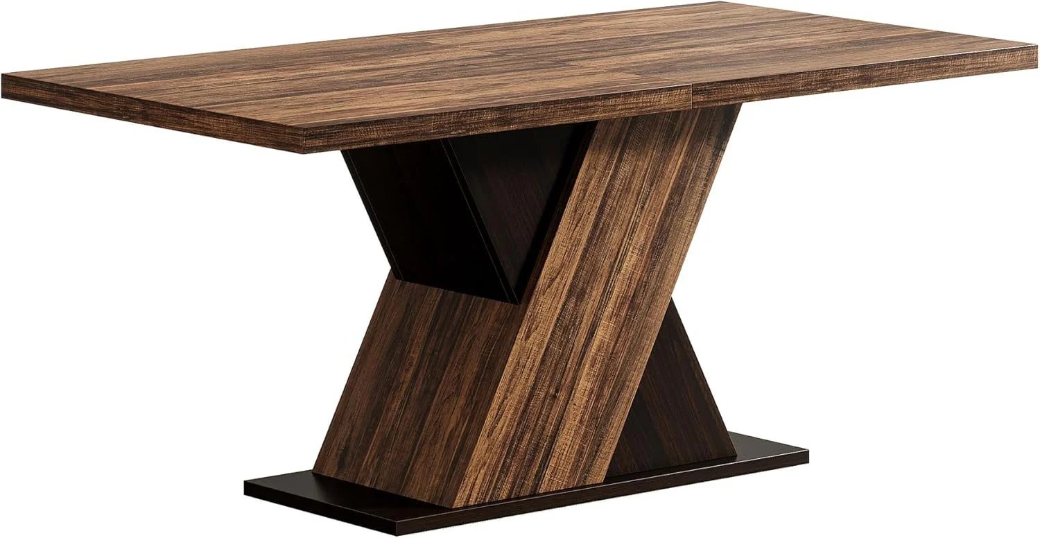 Tribesigns 55" Rustic Farmhouse Dining Table, Space-Saving Wood Table for 4 - Image 9