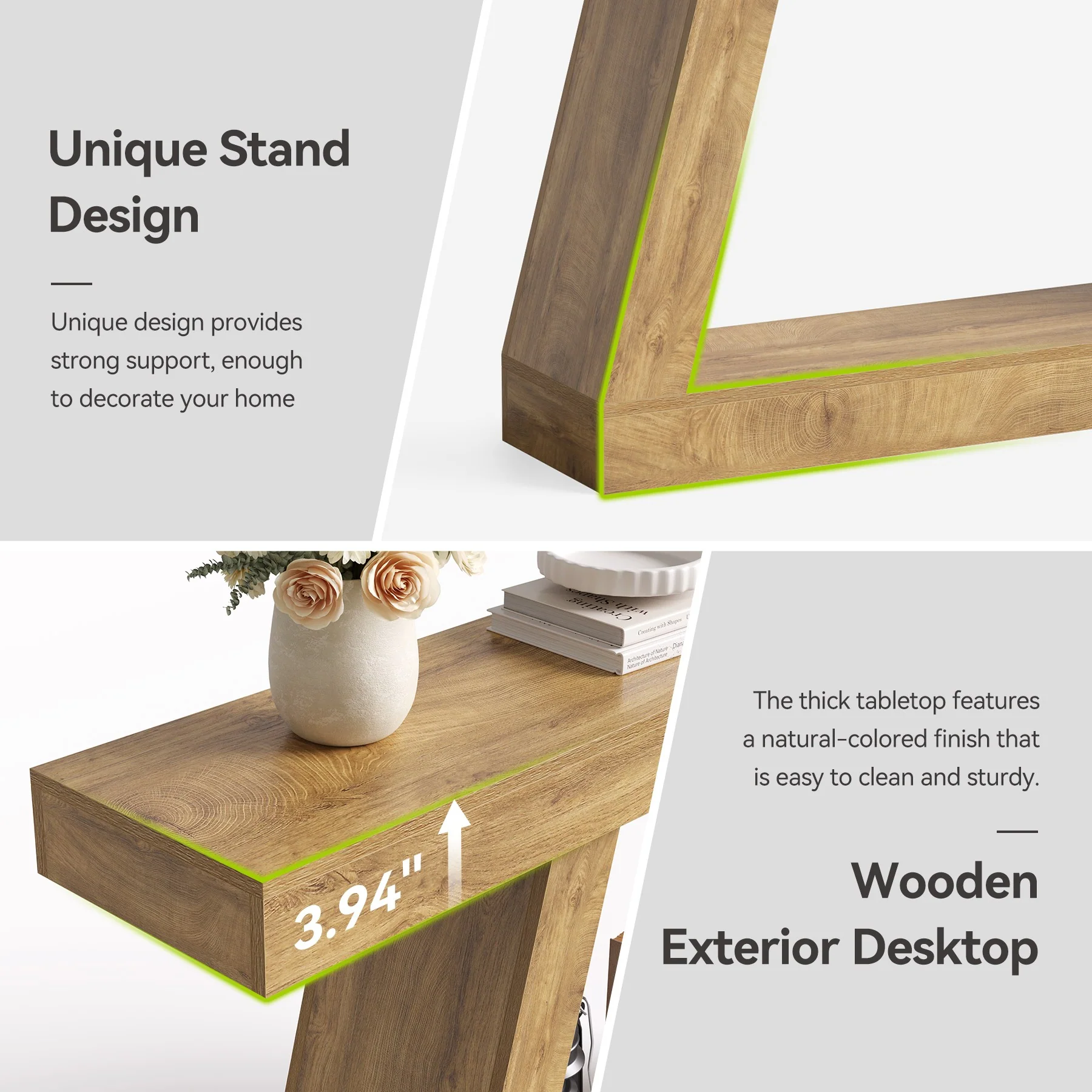 55" Sofa Table with Storage, Farmhouse Console Table for Hallway - Image 7