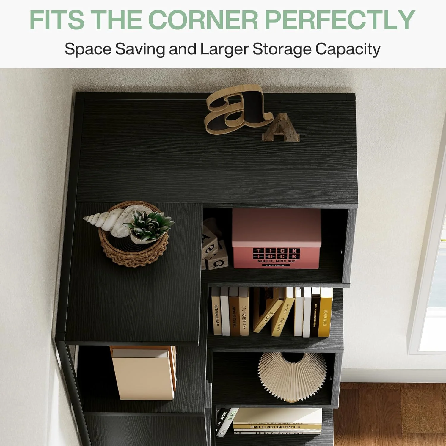 Tribesigns 6-Tier Corner Bookshelf Unit，Metal Frame for Living Room Home Office - Image 5