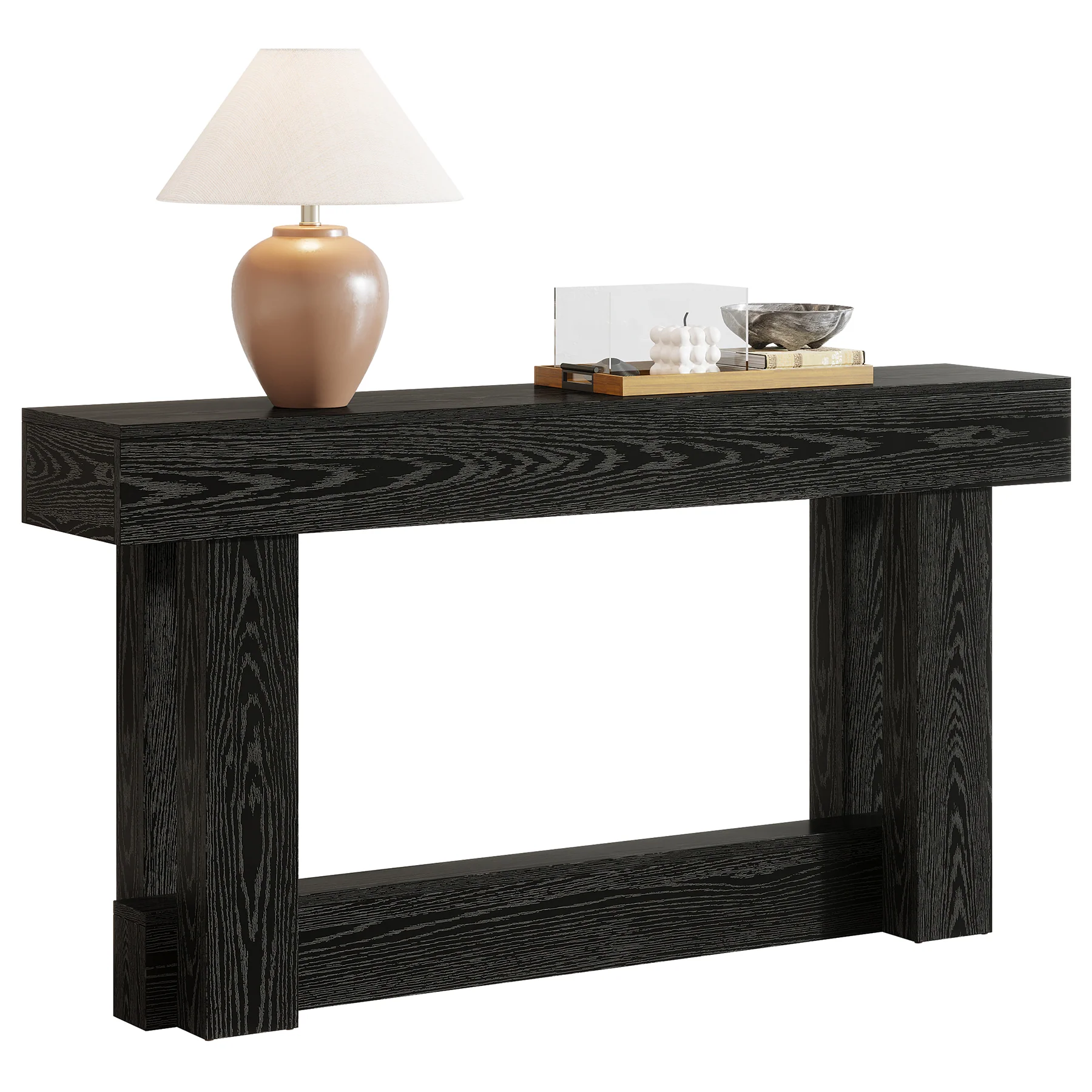 62.99 Inch Wood Console Table, 2-Tier Narrow Long Farmhouse Entryway Table - Image 15